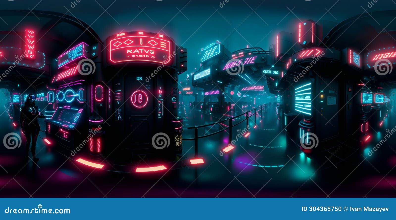 Wallpaper #Dm1laJcBycdYOYFTe3B189 Equirectangular Cyberpunk City Street 360 Degree Hdri Map Stock Photo