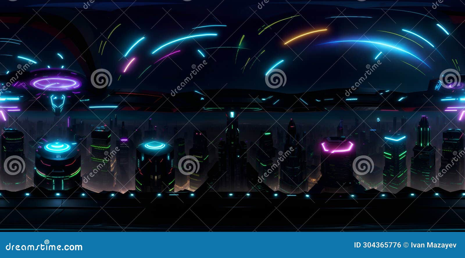 Wallpaper #Dm1laJcBycdYOYFTe3B180 Equirectangular Cyberpunk City Street 360 Degree Hdri Map Stock