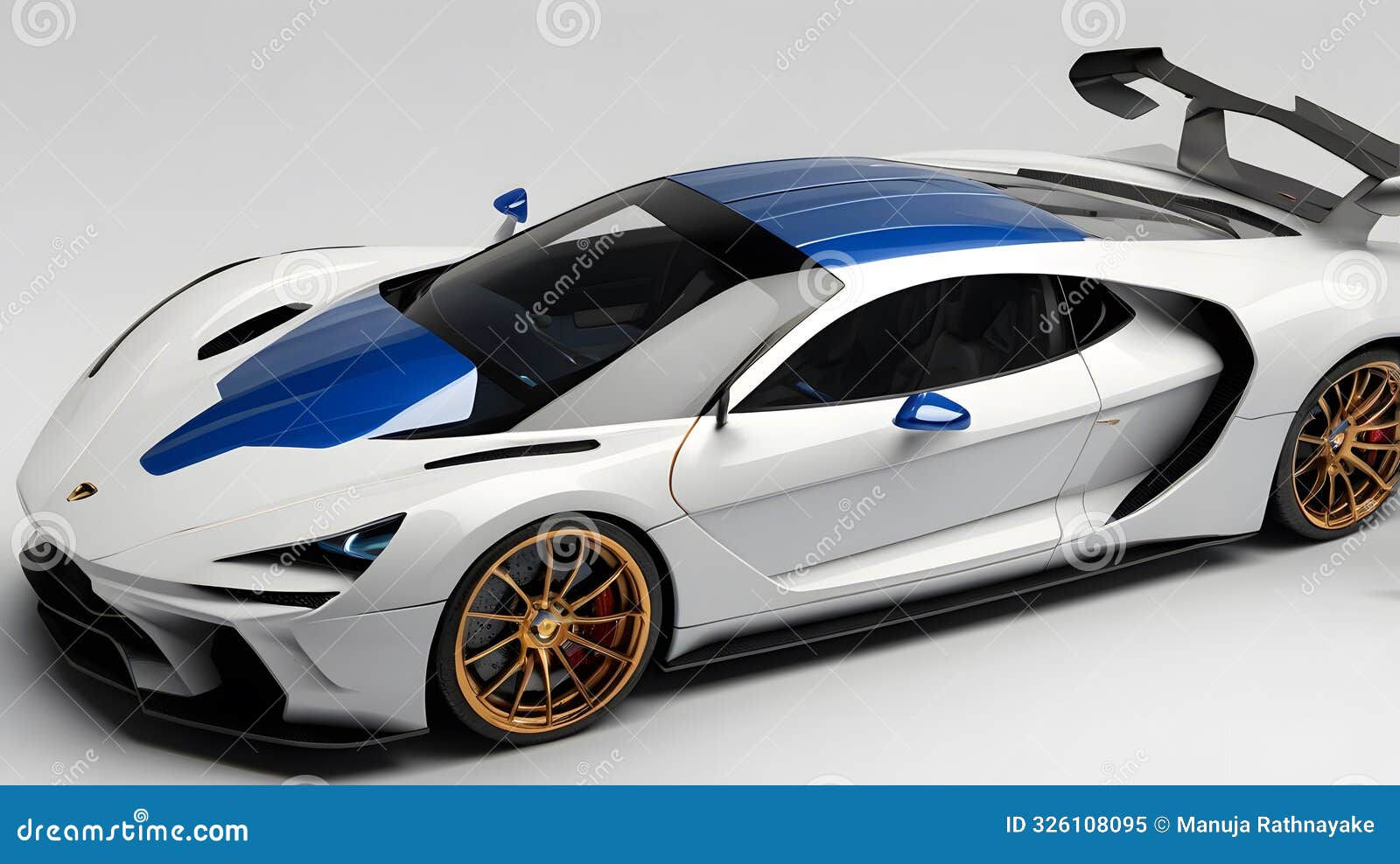Wallpaper #04tGc5cBcm9NJah-BHT_8 Supercar Animated Futuristic Supercar on a White Background Stock