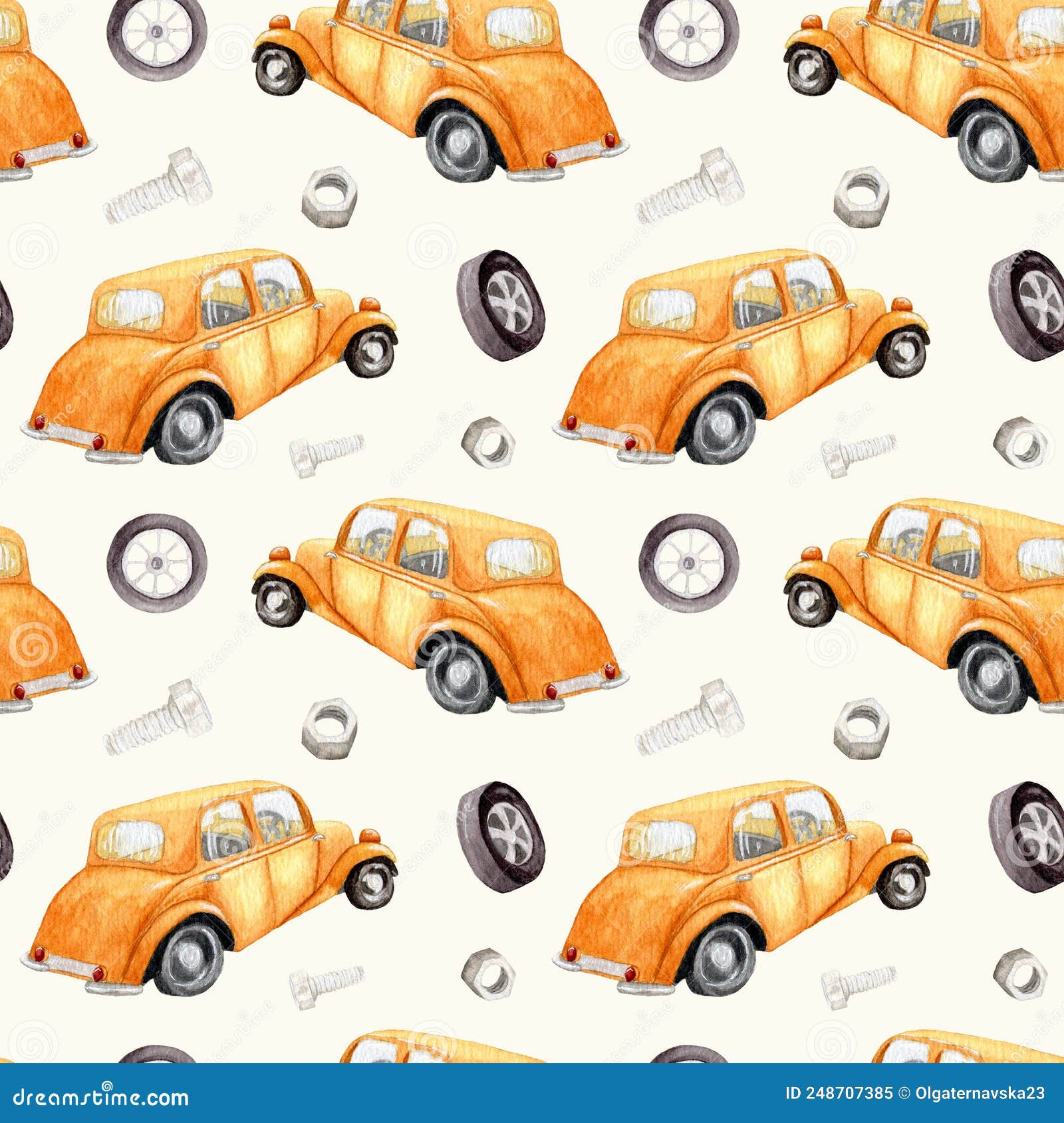 Wallpaper #ru-fS5MBMN-XEVvVUjvA74 Watercolor Retro Cars Seamless Children S Pattern with Different