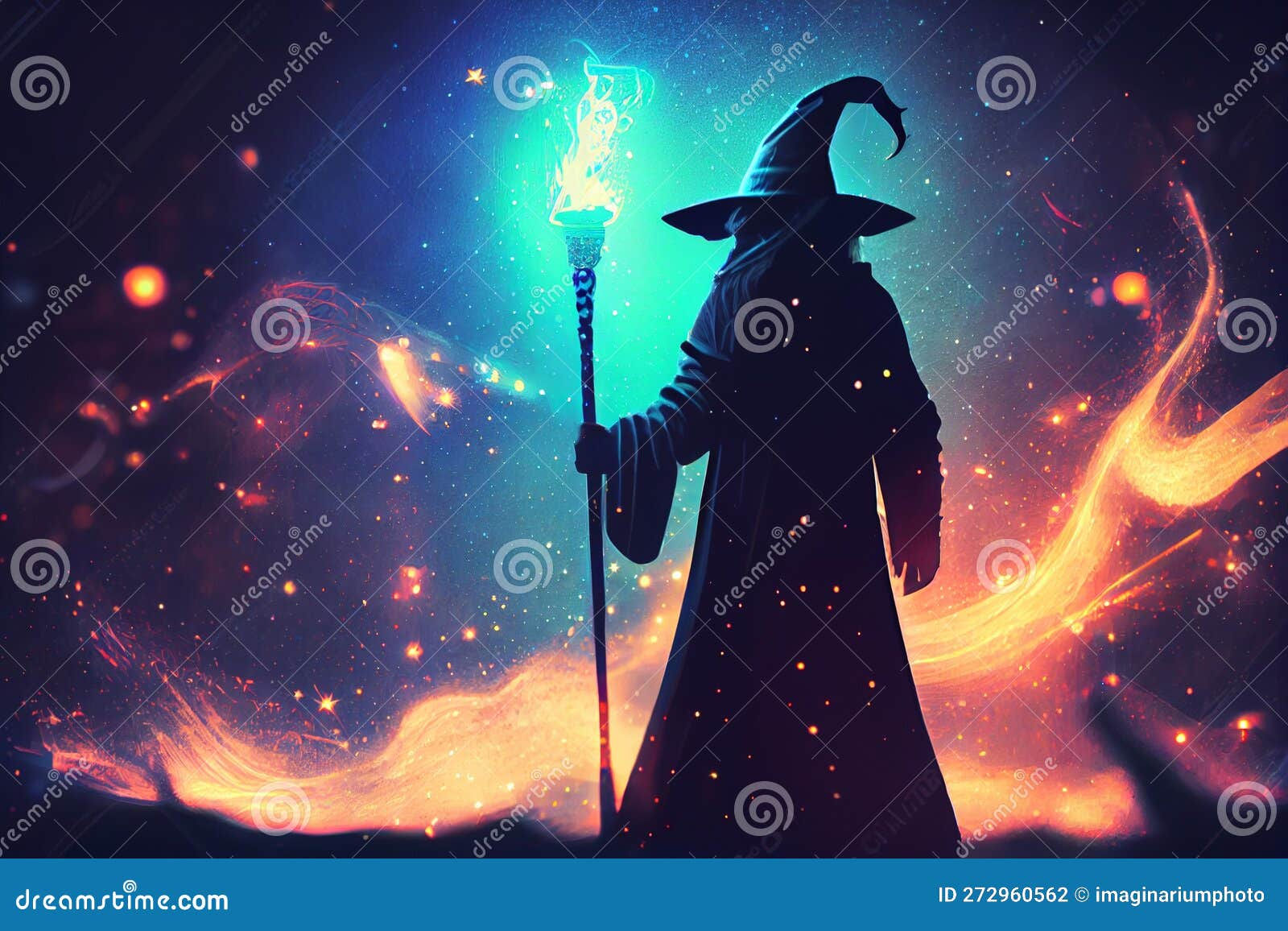 Wallpaper #OWhKI5MBSpphPi3-hTWj76 Wizard Casts Enchanted Powerful Spell in the Woods Magic Wizard