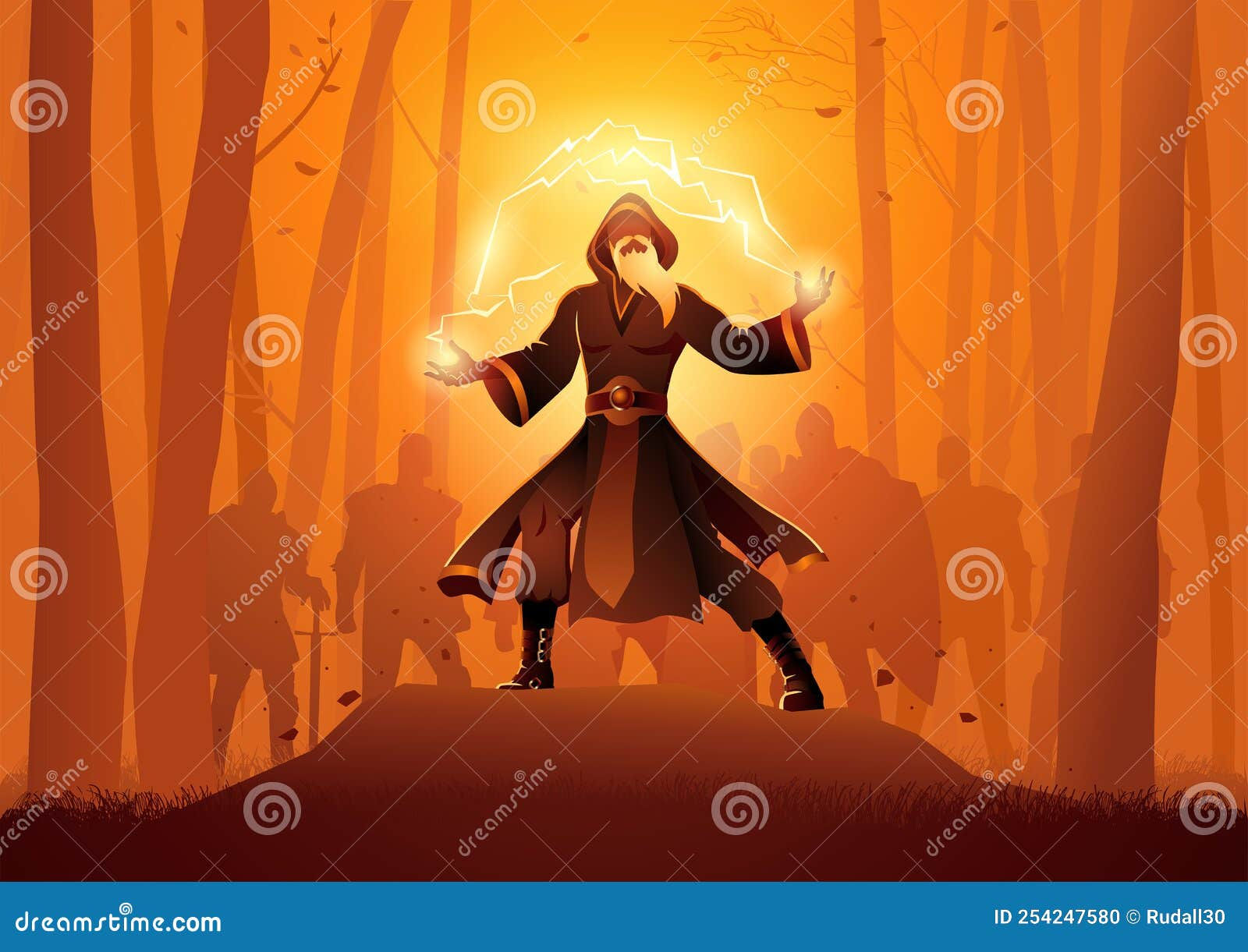 Wallpaper #OWhKI5MBSpphPi3-hTWj83 Wizard Casts Enchanted Powerful Spell in the Woods Magic Wizard