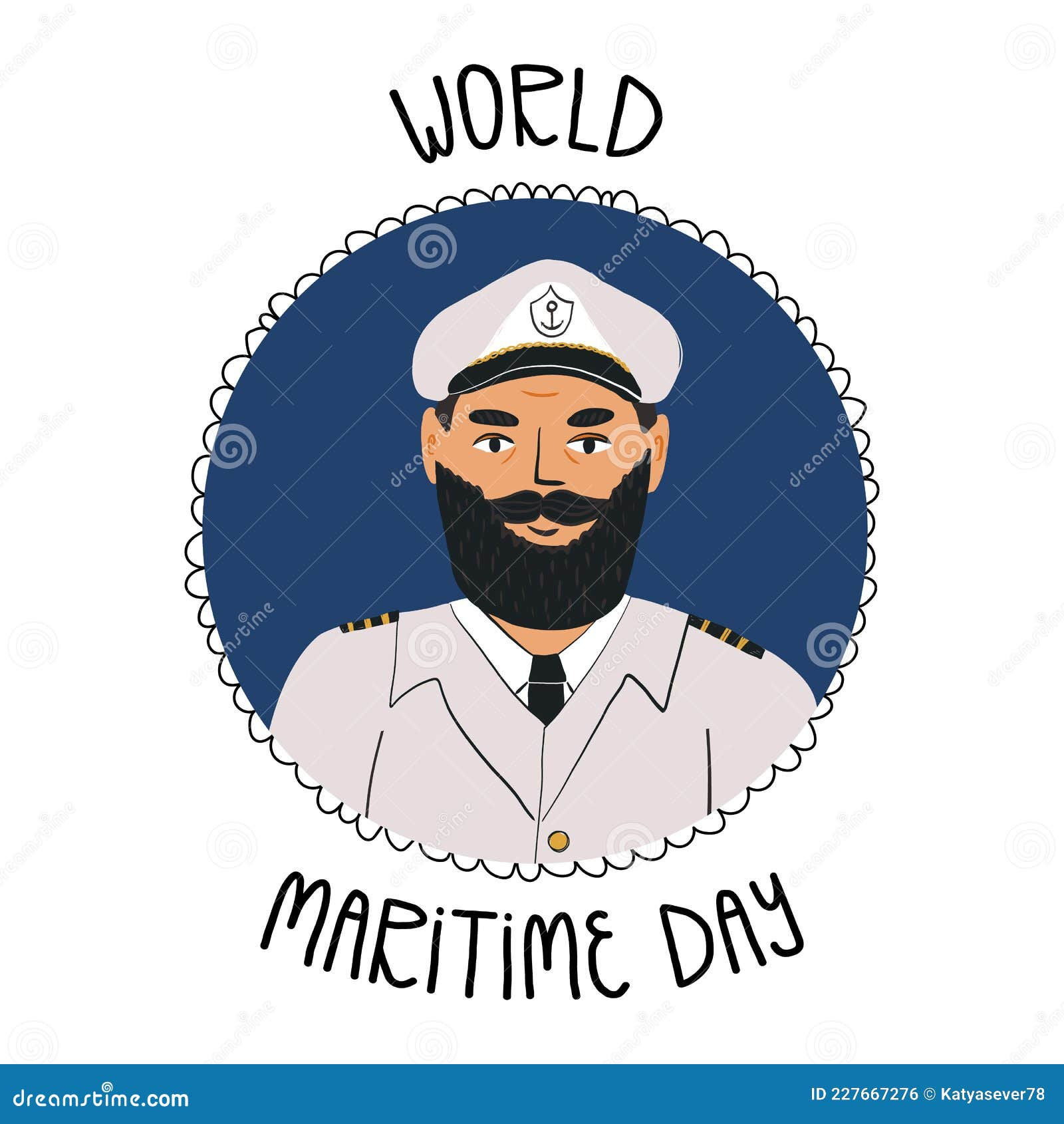 Wallpaper #0jEXNpMB5zzyi_yYPFik79 Bearded Captain Character in Uniform Vector Illustration on a White