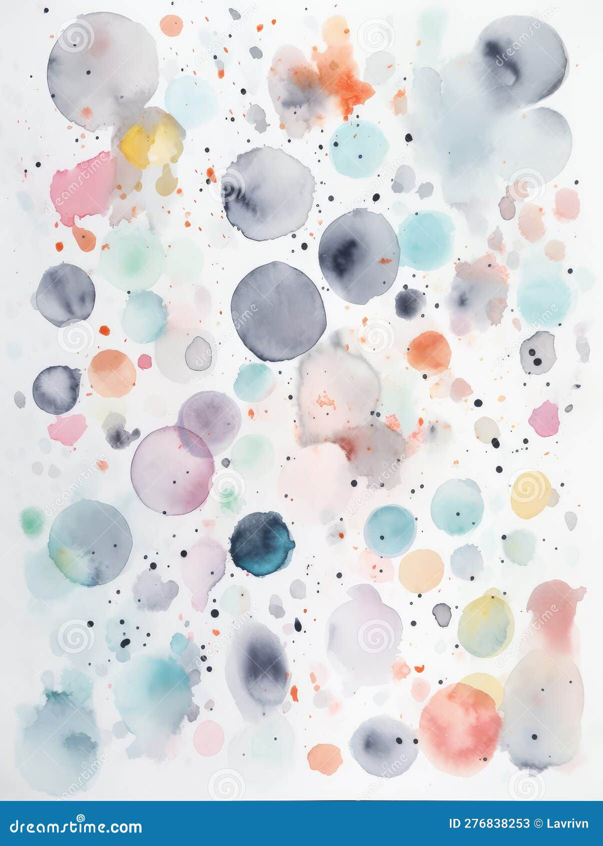 Wallpaper #lmce9pIBSpphPi3-WILG173 Watercolor Illustration of Blue Purple Grey and Pink Abstract Orange