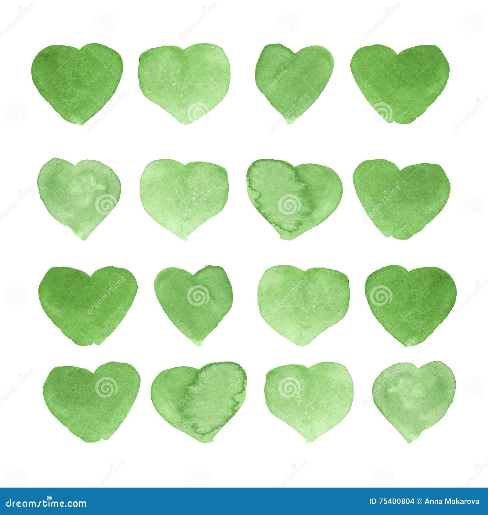 Wallpaper #Tmd395IBSpphPi3-tobx58 Watercolor Painted Green Heart Element for Your Design Stock Photo