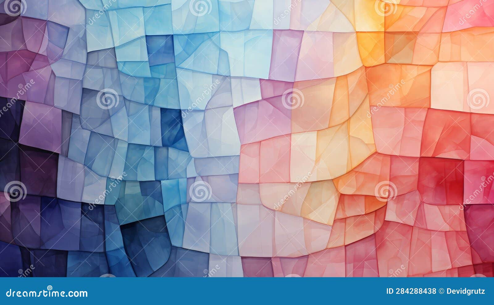 Wallpaper #uB09LZMBlOZrFDOkSs-D86 Watercolor Abstract Painting Colorful Squares Generative AI Stock