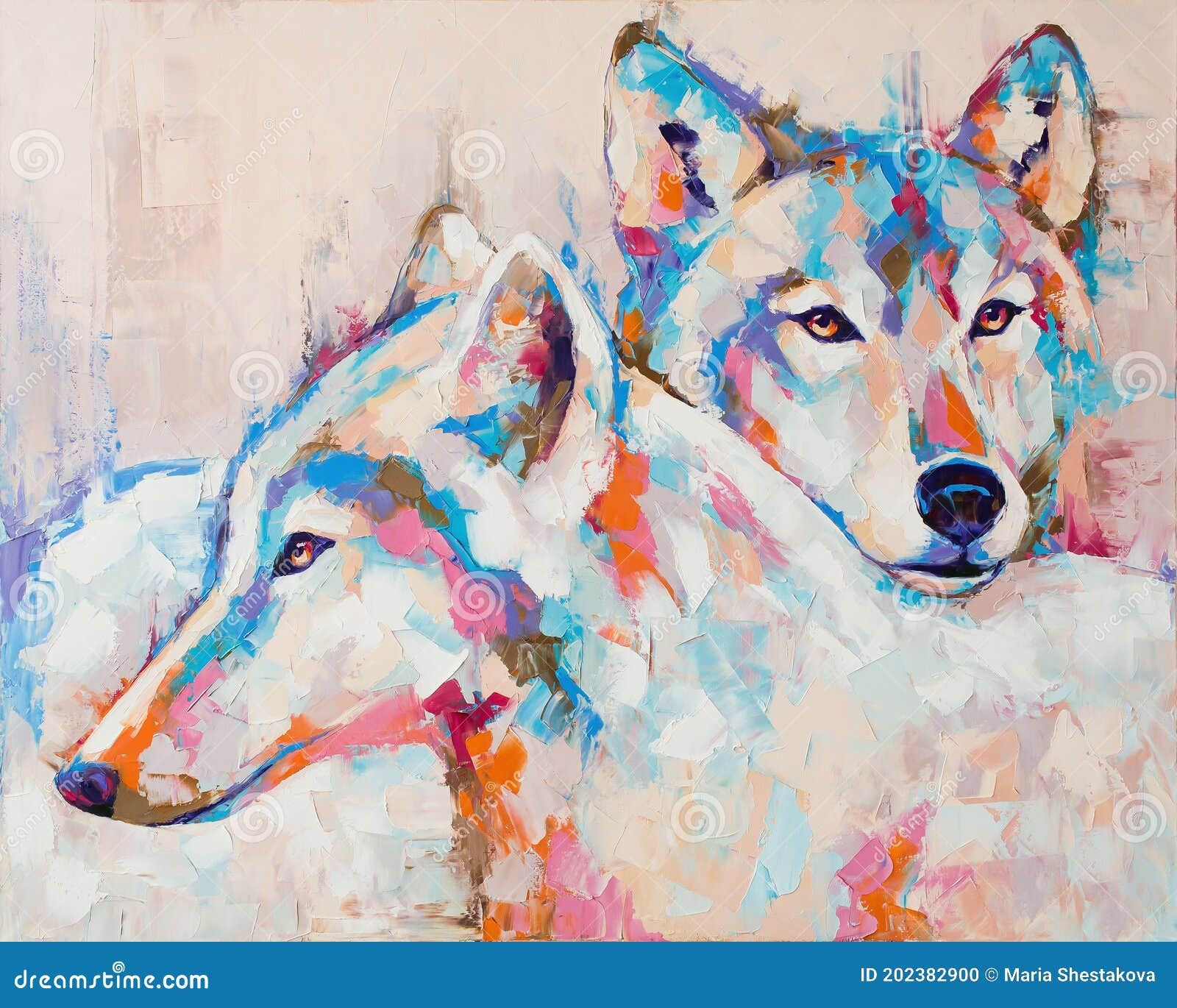 Wallpaper #4h3xLJMBlOZrFDOkhswd259 Wolf Portrait Painting in Multicolored Tones Conceptual Abstract