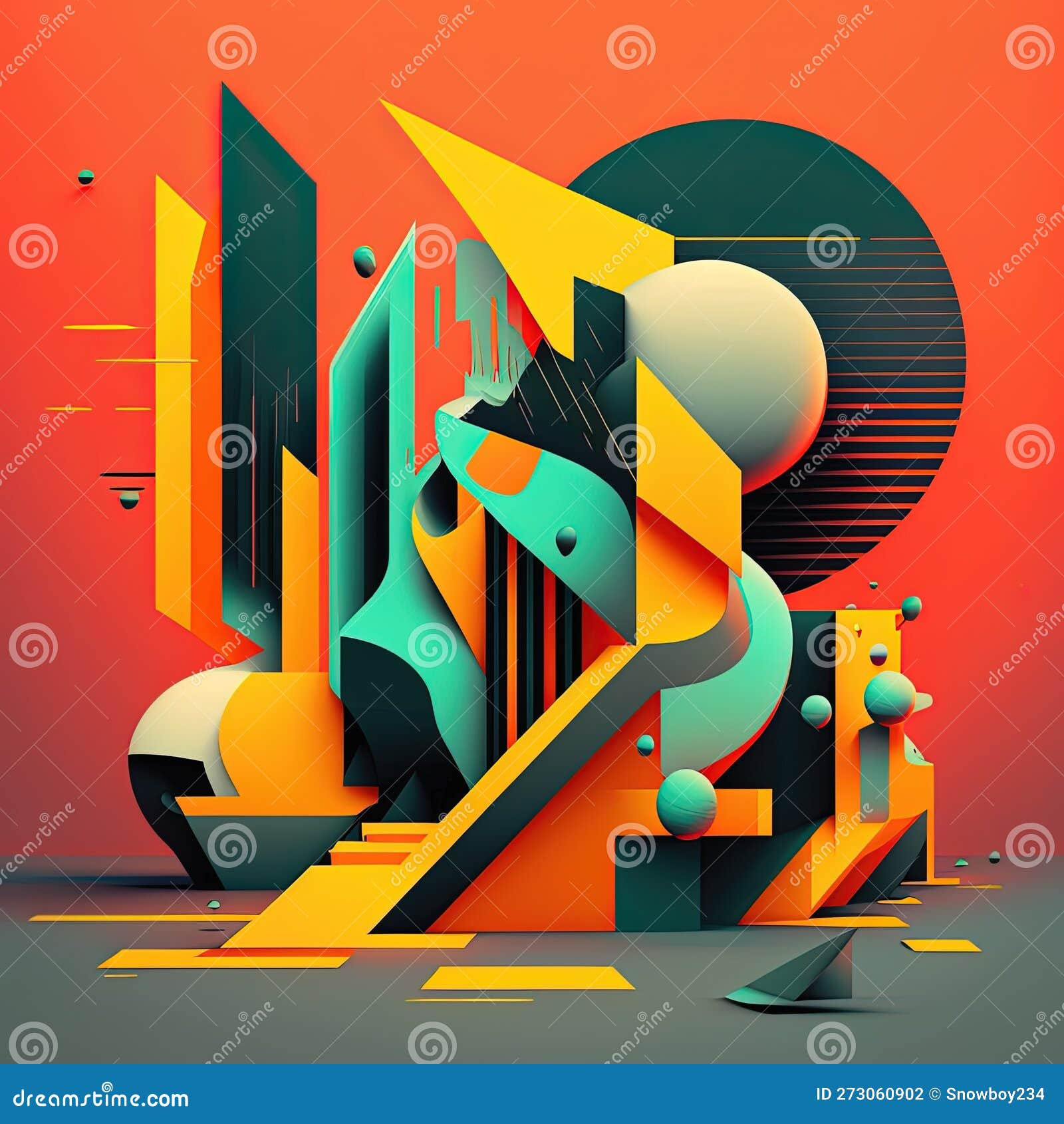 Wallpaper #vHMphI4BFI5NbQksQBxJ5 Abstract Cyberpunk Style Geometric Background Generative AI Stock