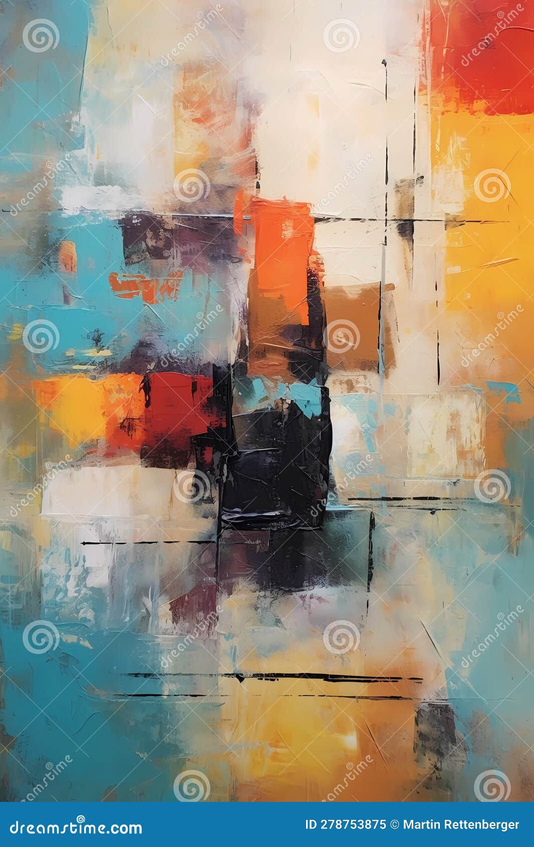 Wallpaper #57iu3JIBJvJKYCmEkfzN115 Abstract Art Painting with Warm Colors Generative AI Stock