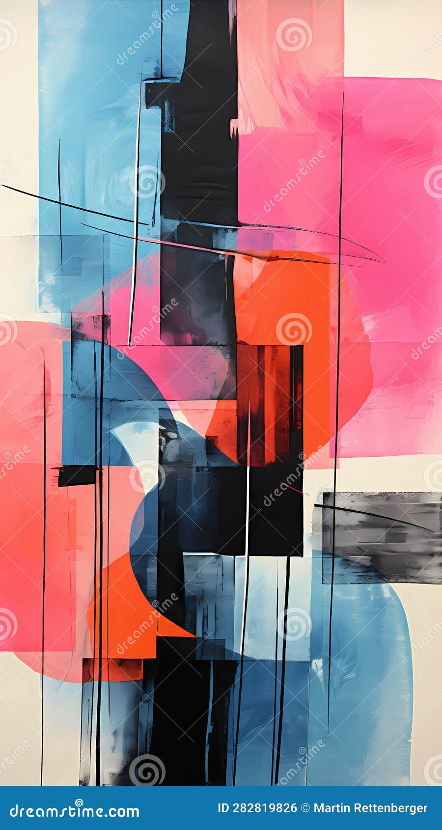 Wallpaper #57iu3JIBJvJKYCmEkfzN111 Abstract Art Painting with Warm Colors Stock Illustration