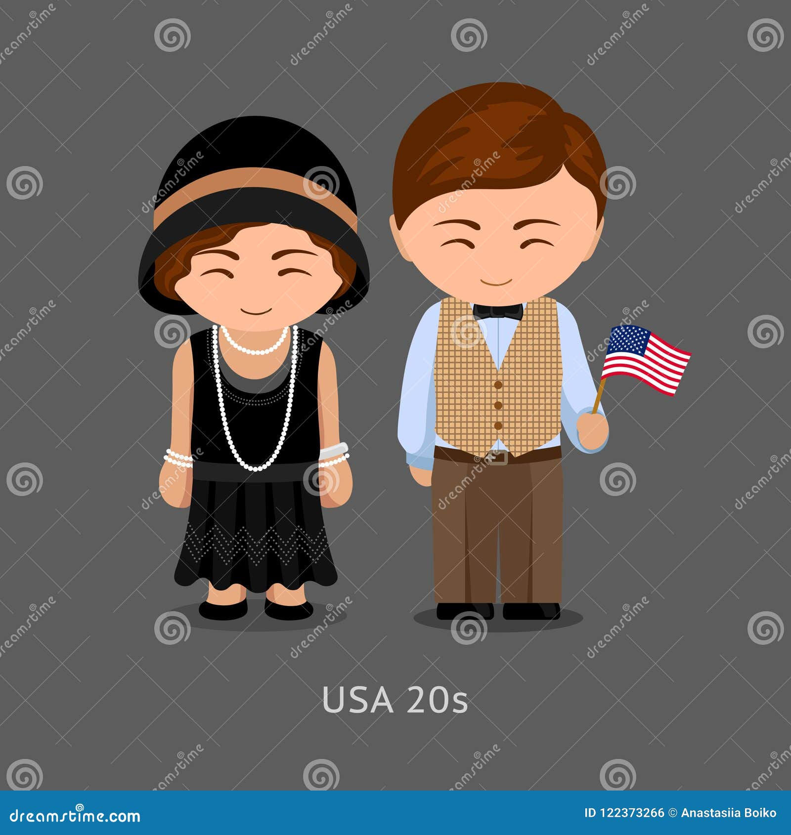 Wallpaper #qVh4NJMBzN9vxX34Yjxv154 Americans in National Dress with a Flag Stock Vector Illustration of