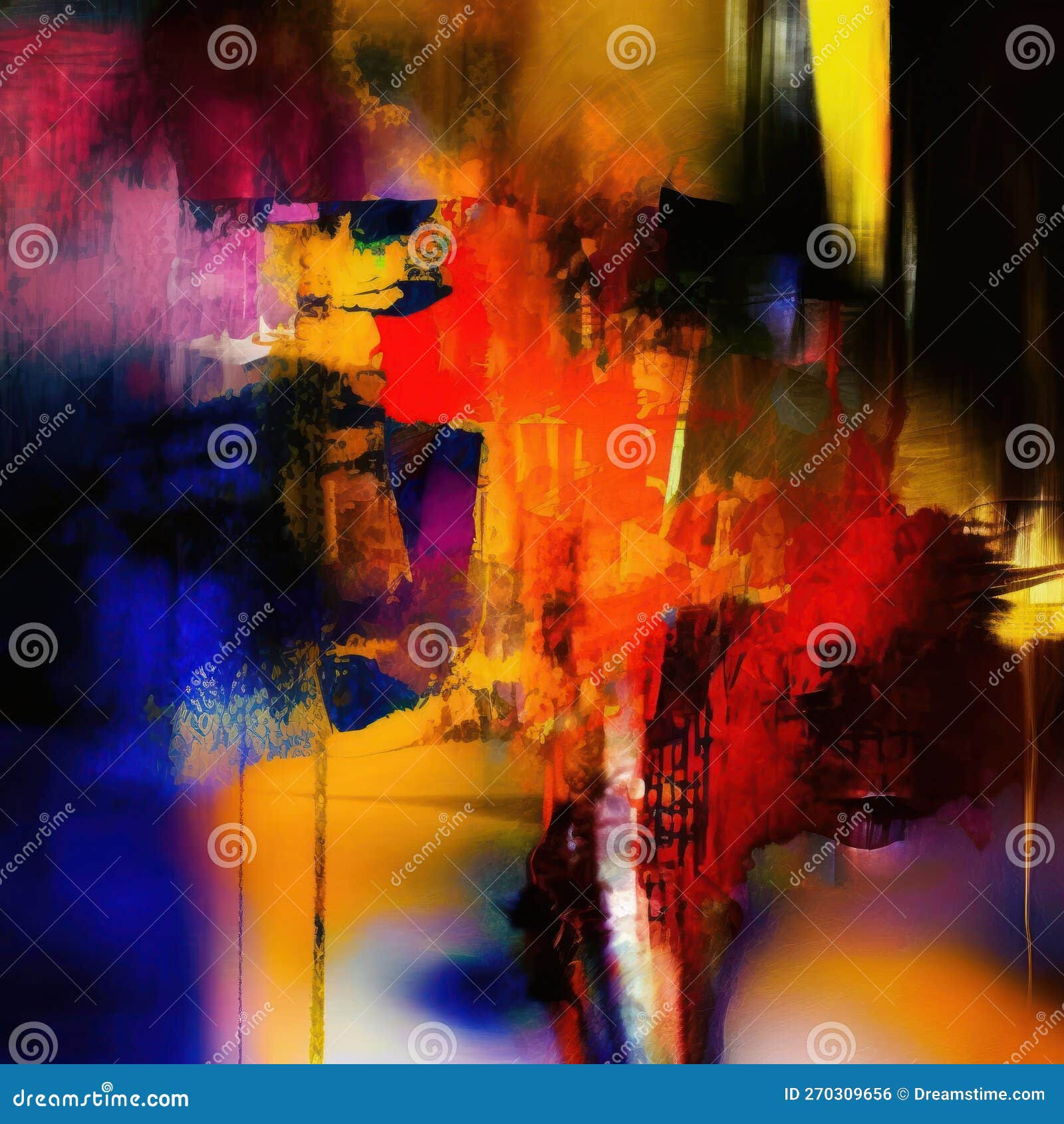 Wallpaper #SWeu7pIBSpphPi3-HV6n141 Abstract Expressionism Colorful Oil Painting Stock Illustration