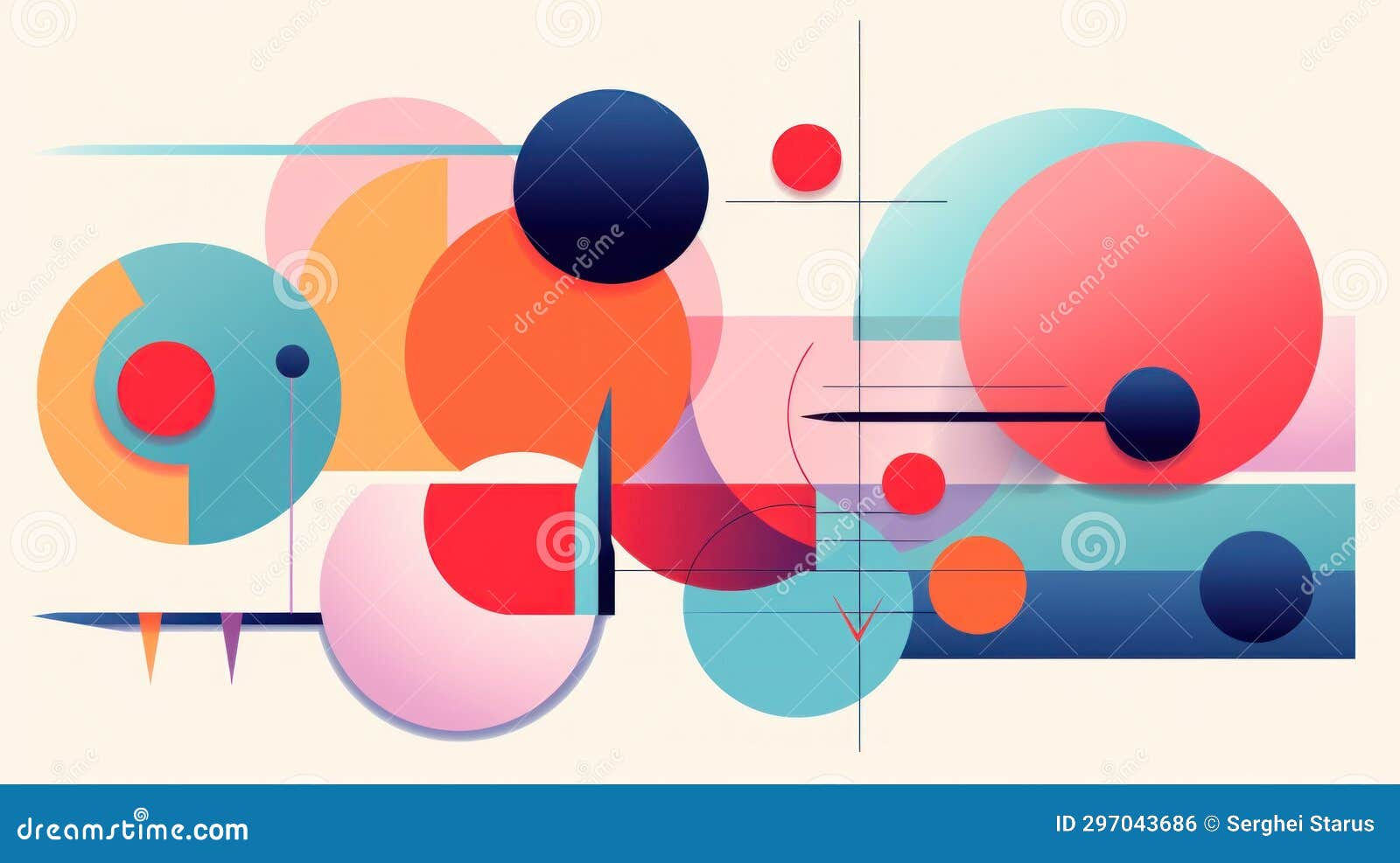 Wallpaper #52dQ-5IBSpphPi3-YpO856 Abstract Art with Circles Shapes and Lines AI Stock Illustration
