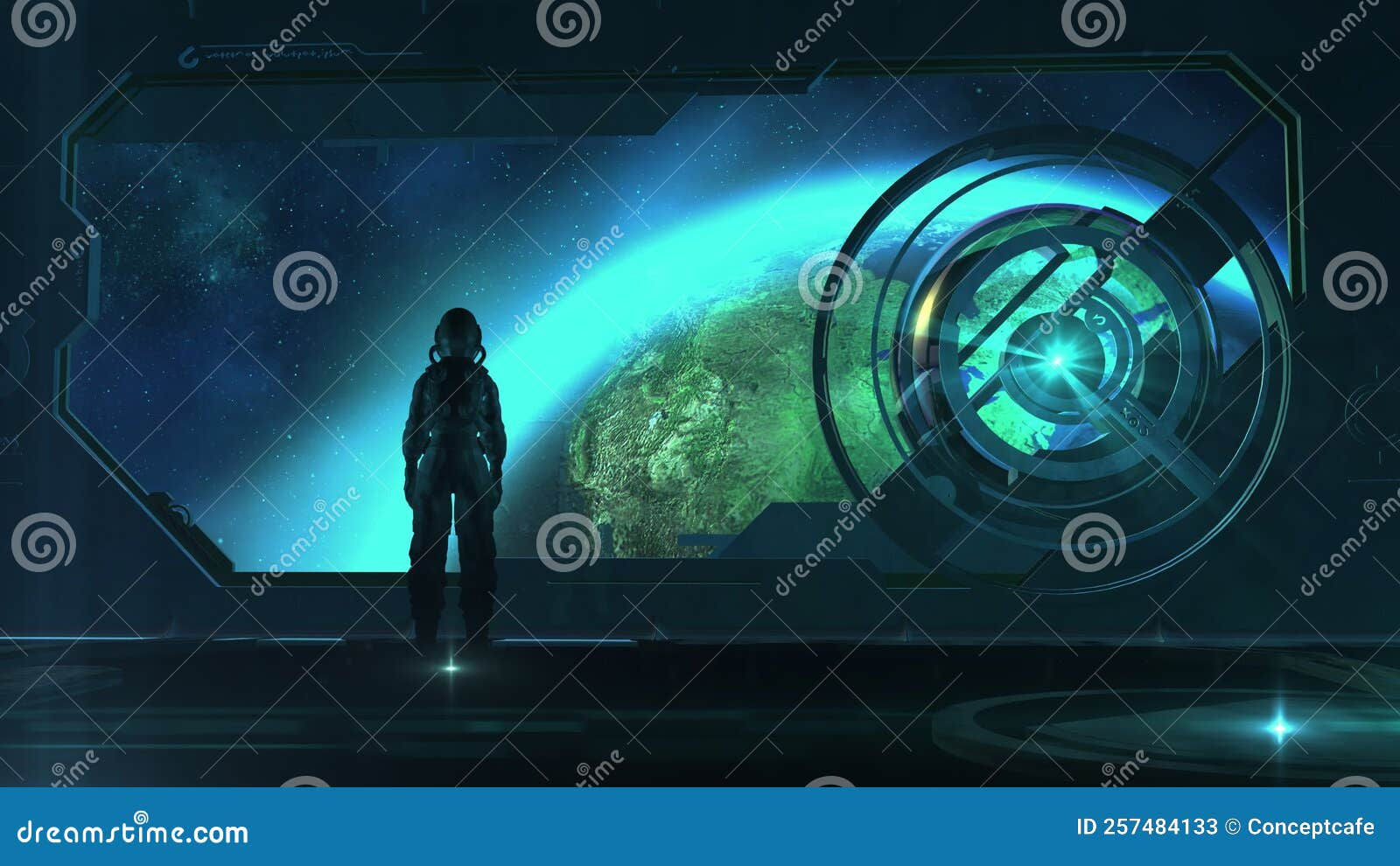 Wallpaper #e2eE_JIBSpphPi3-ZZiW364 Astronaut in a Spacesuit Aboard a Spaceship 3D Render Stock Video