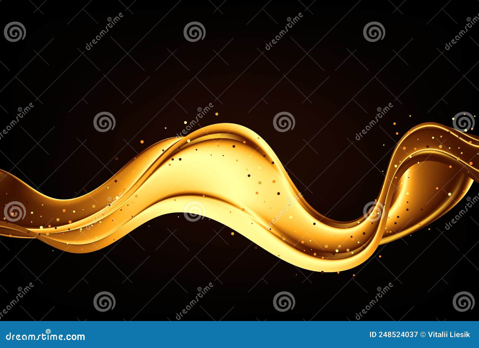 Wallpaper #OWisGZMBSpphPi3-0Bjv186 Abstract Flow of Shiny Golden Wave on Black Backgroundglitter Wave