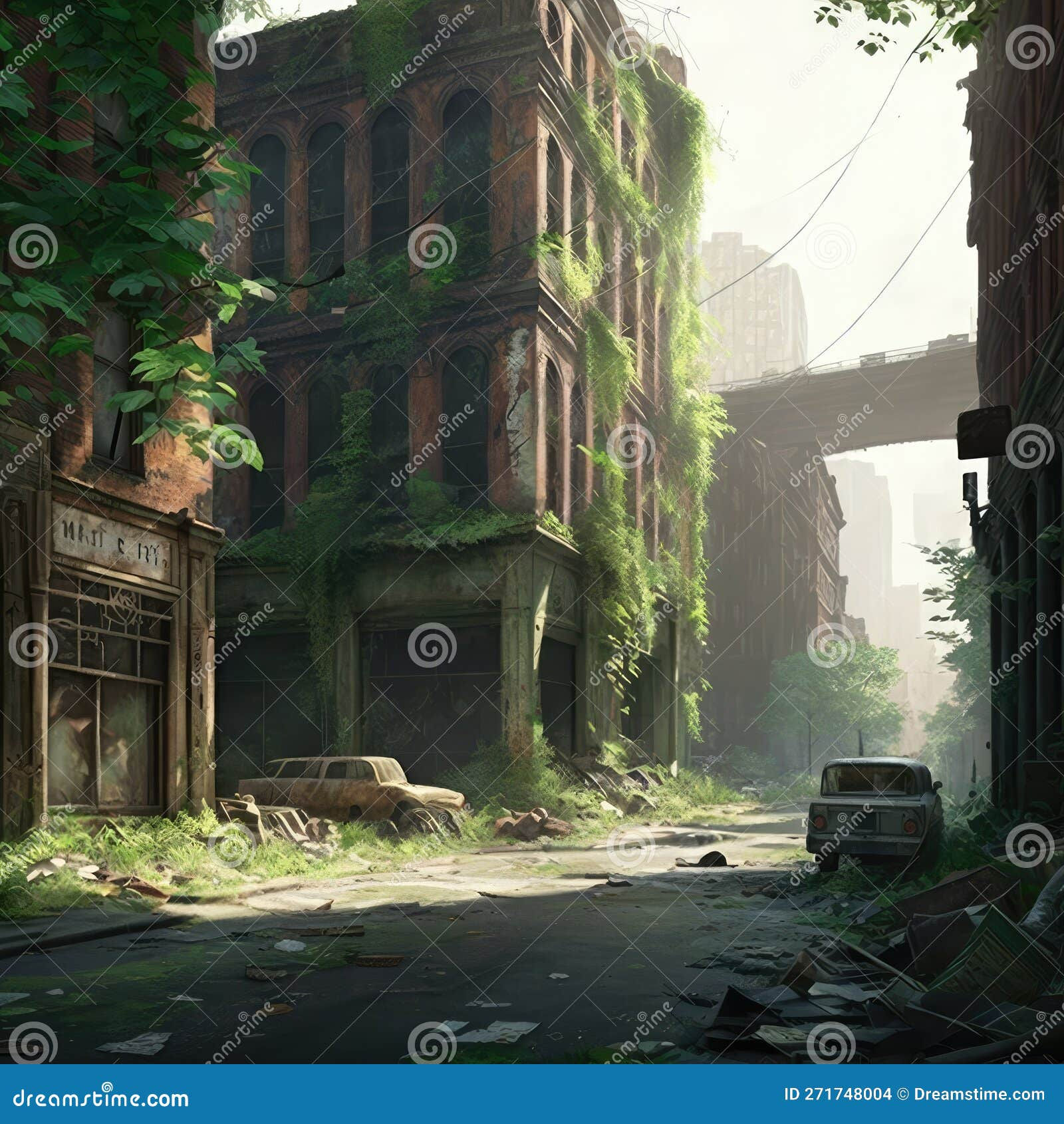 Wallpaper #oJl_P5MBUcASHT6nQswf224 Abandoned Post Apocalyptic City Overgrown Ruins Zombie Ruins