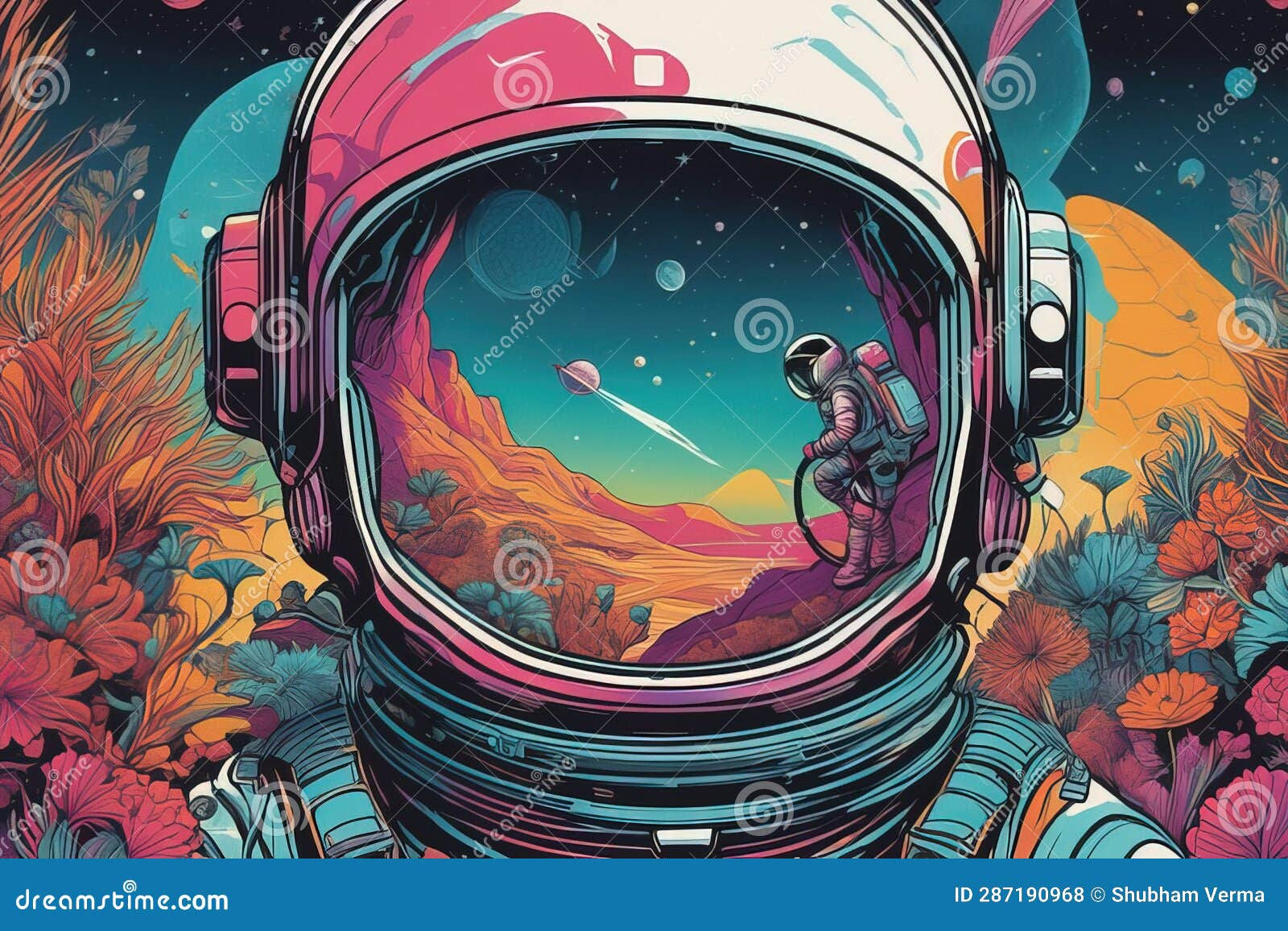 Wallpaper #CGc6B5MBSpphPi3-I8U693 Astronaut on the Planet in the Space Vector Art Illustration for T