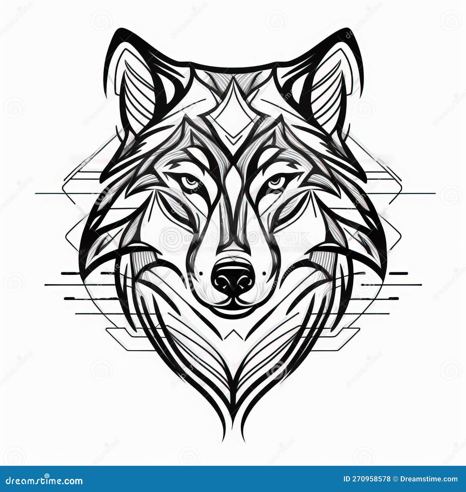 Wallpaper #4h3xLJMBlOZrFDOkhswd187 Artistic Wolf Head Drawing Beautiful Abstract Wolf Generative AI
