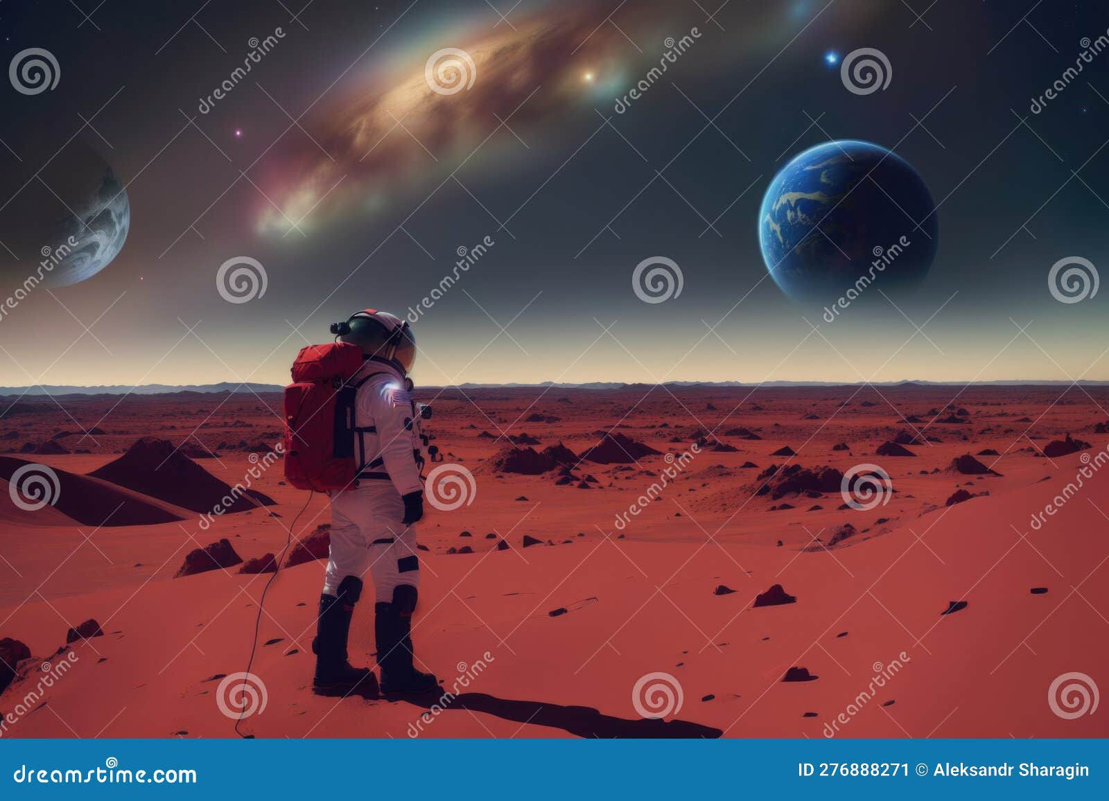 Wallpaper #e2eE_JIBSpphPi3-ZZiW318 Astronaut in Space Suit Walking on an Unexplored Planet Generative AI