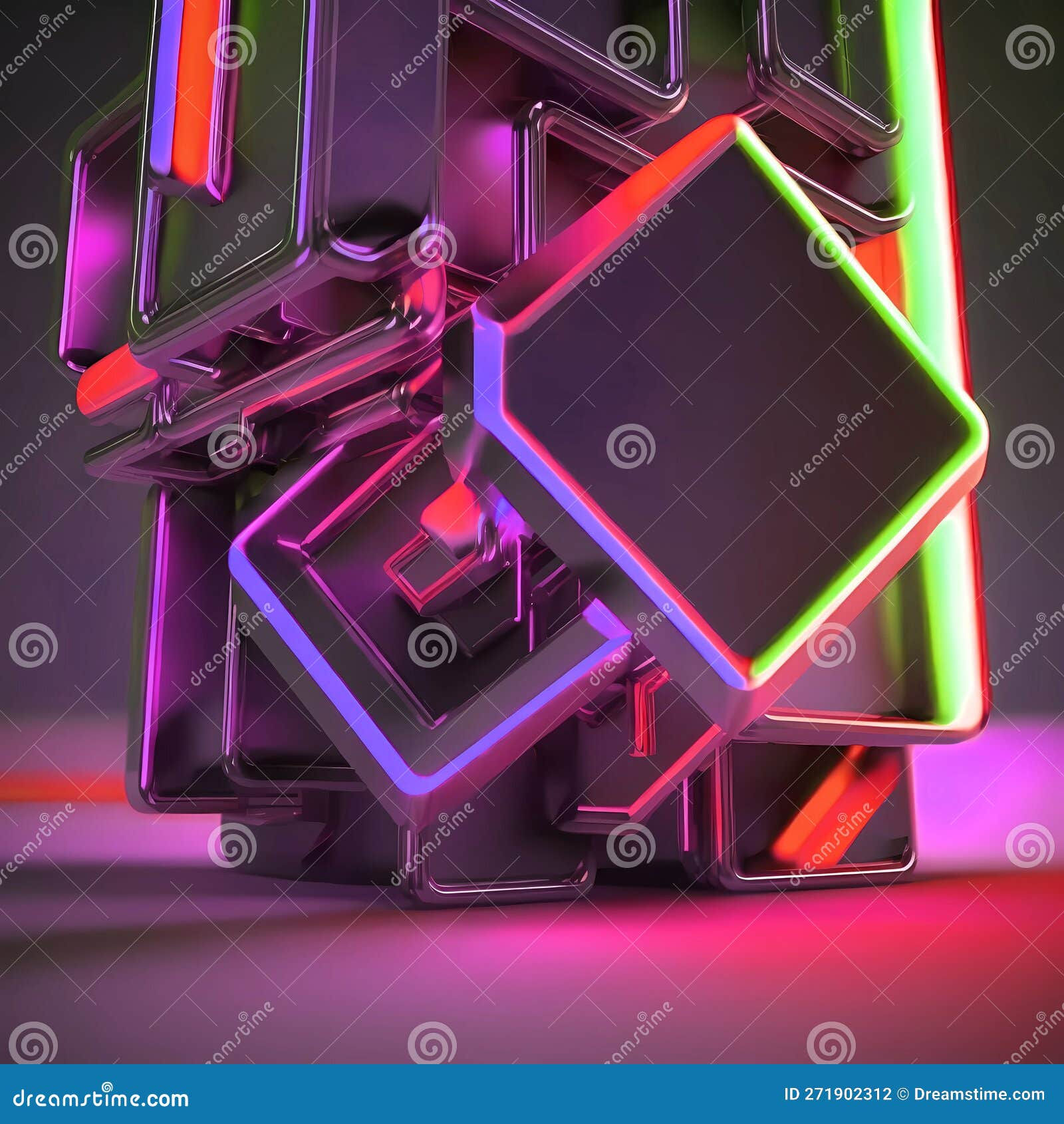 Wallpaper #A0ApMJMBJhL2WPbazsCh31 Abstract Modern Geometric Graphite 3D Elements with Neon Light Stock