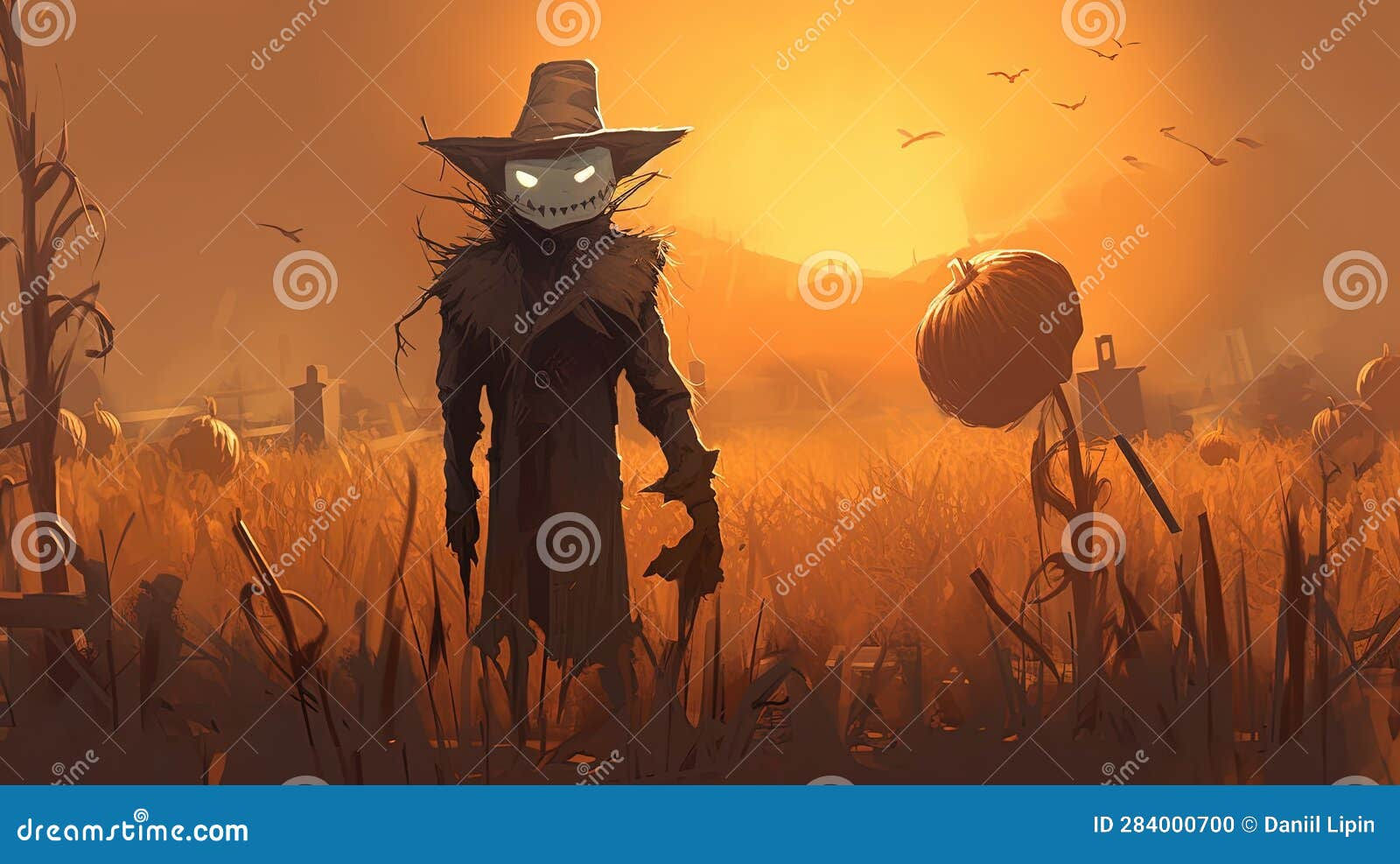 Wallpaper #1neqJpMB-pgBXx6036I428 Animated Scarecrow in a Meadow Fantasy Concept Illustration Painting