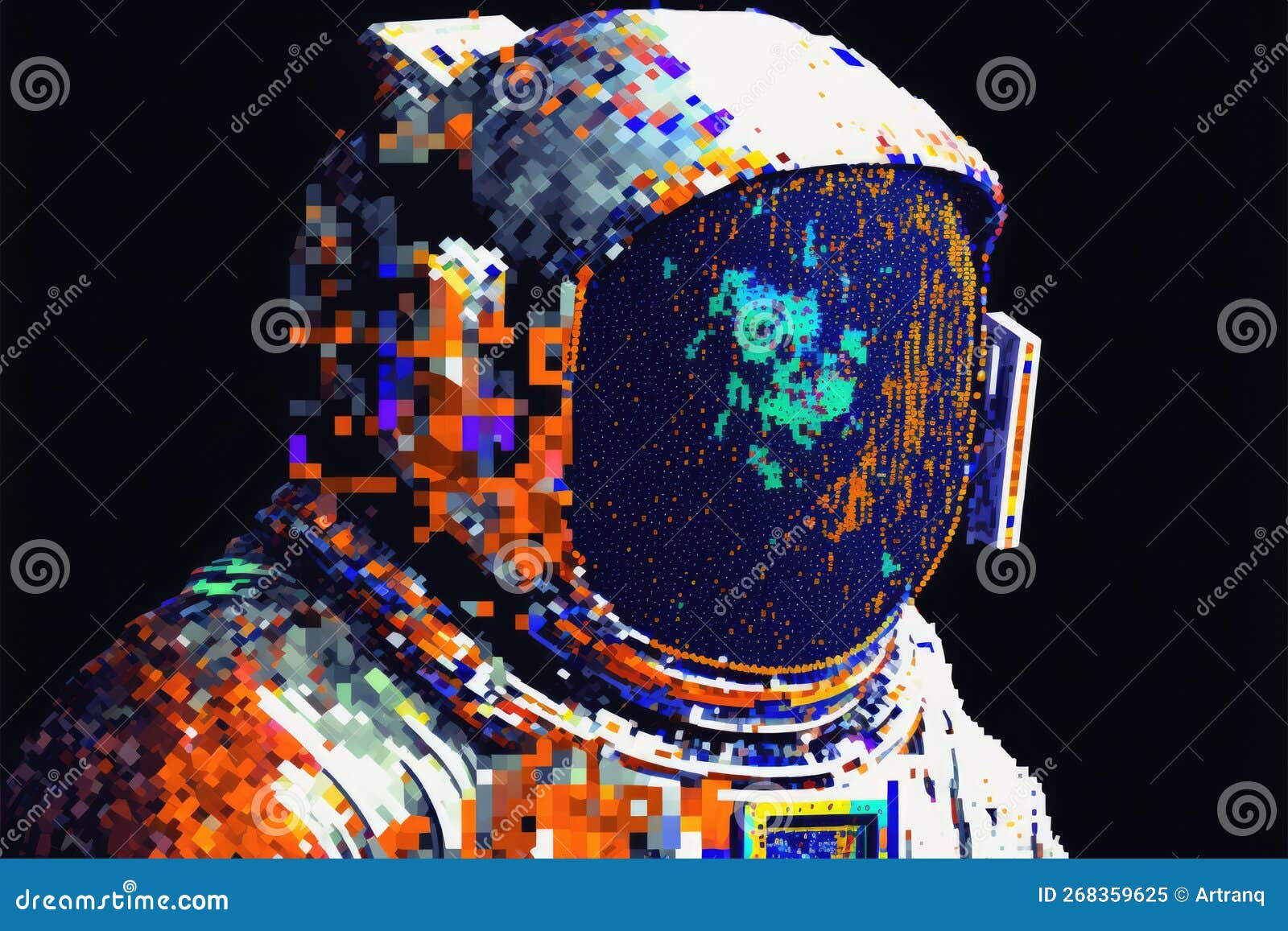 Wallpaper #YjGbNZMB5zzyi_yY1Fda84 Astronaut Drawn in Pixels Bright Space Pixel Art Stock Image Image