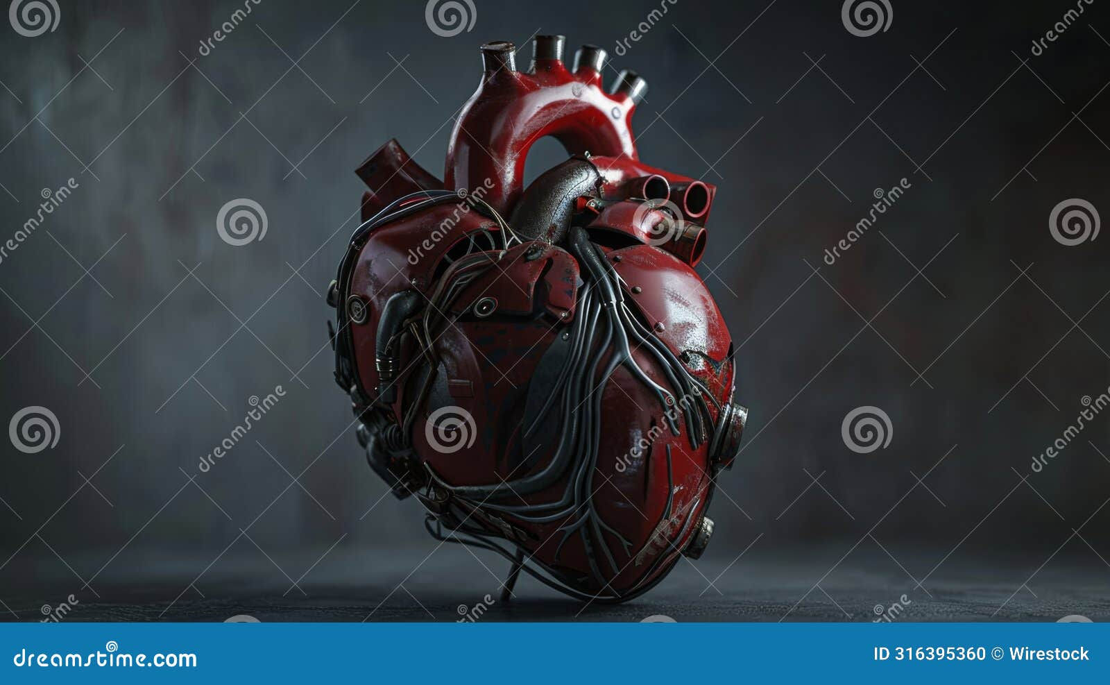 Wallpaper #SzuIb5cBSWmA-tzpLY-L52 AI Generated Illustration of a Futuristic Cyberpunk Heart with