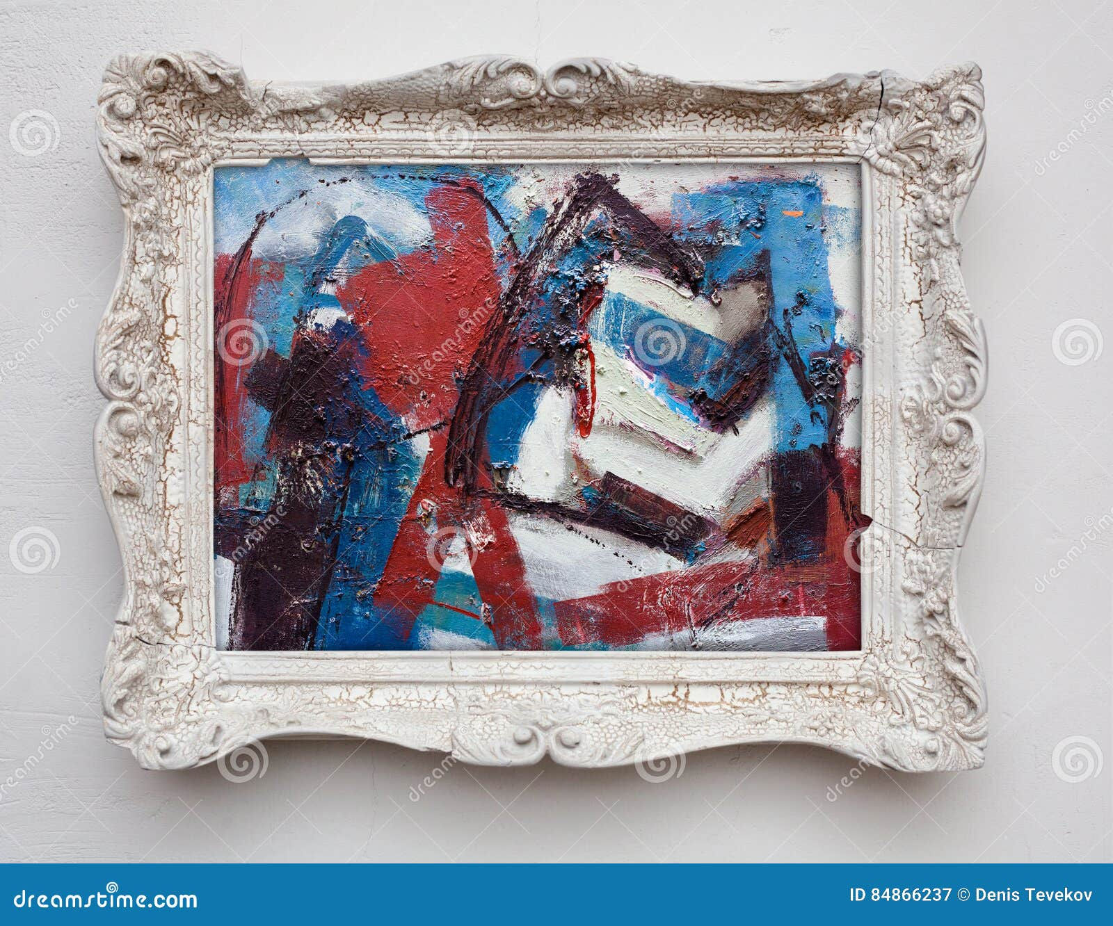 Wallpaper #W2ex7ZIBSpphPi3-OlmC114 Abstract Art Expressionism Canvas in Vintage Antique White Frame Stock