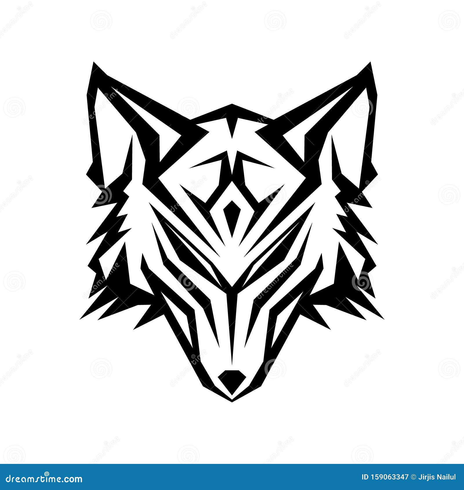 Wallpaper #4h3xLJMBlOZrFDOkhswd322 Abstract Head Wolf Icon with Color Black on the White Background Stock