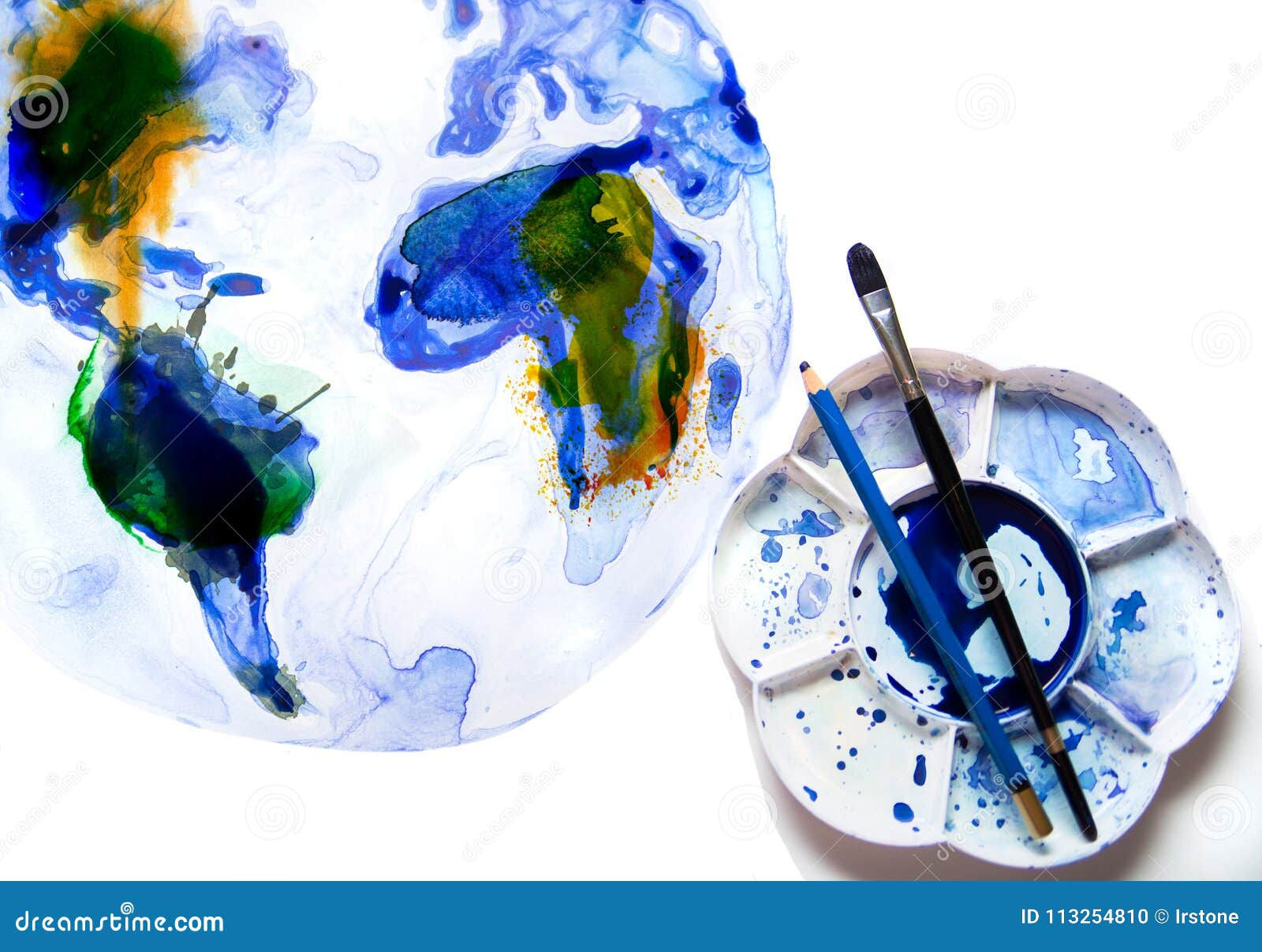 Wallpaper #BGcT6pIBSpphPi3-TUVE140 Abstract Globe Brushes and Palette Watercolour Textured Collection
