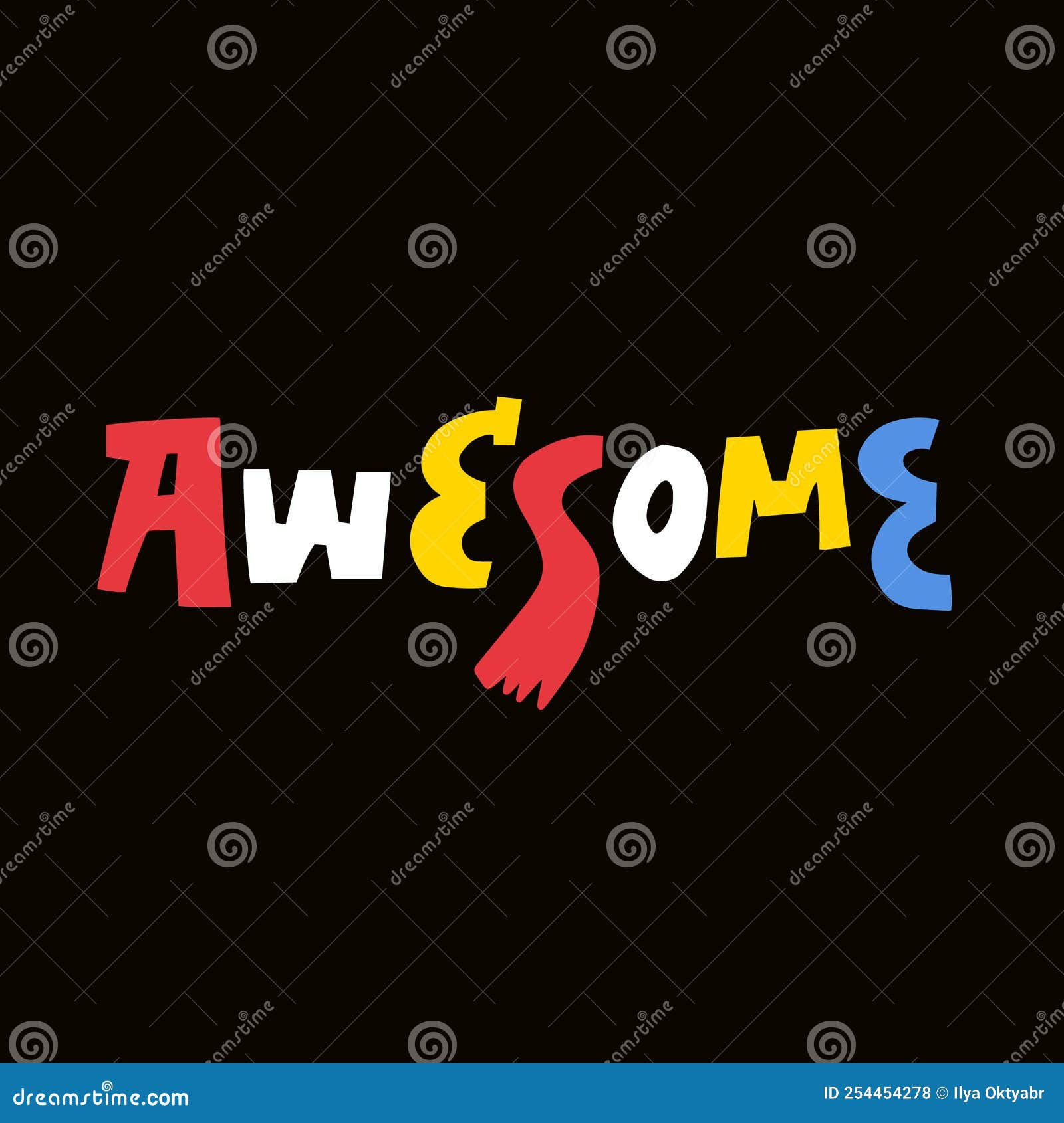 Wallpaper #nWdA85IBSpphPi3-JnTg32 Awesome Word Lettering Colorful Cartoon Style Modern Typography Text