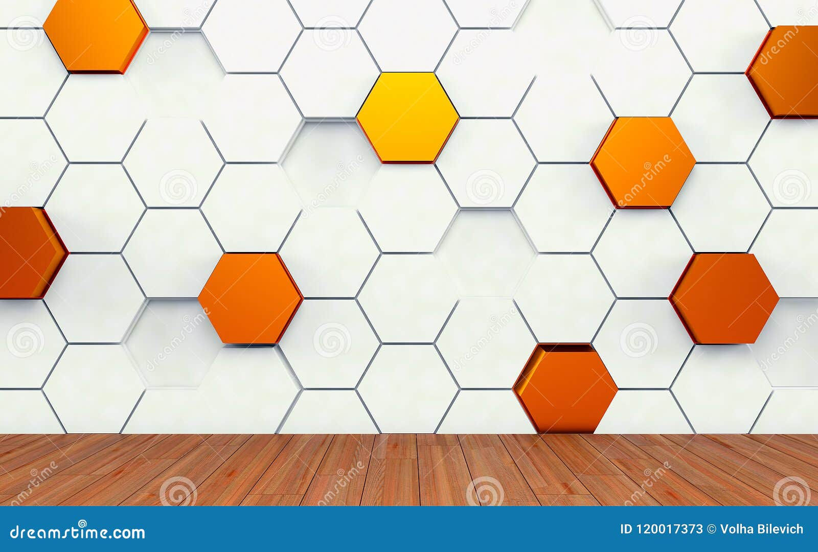 Wallpaper #vWhnF5MBSpphPi3-Og4v22 Abstact Room with Dark Wood Floor and Futuristic White and Gold Wall