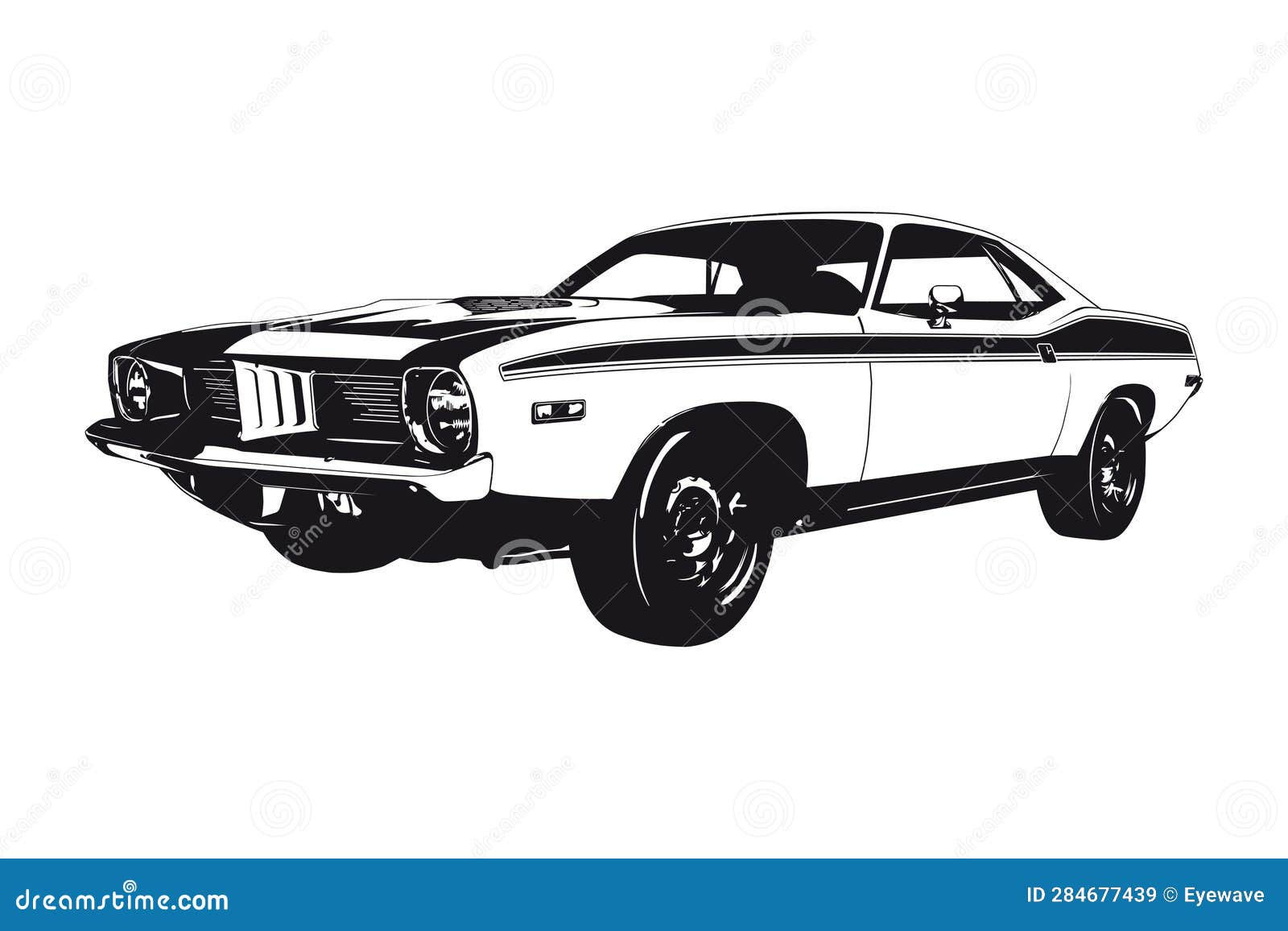 Wallpaper #LGd-CZMBSpphPi3-YNCW369 American Muscle Car of the 1970s Silhouette Vector Stock Vector