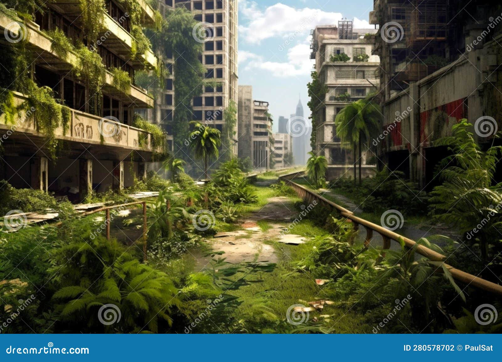 Wallpaper #qxcDPpMBPLD5_VENyd4X366 Abandoned City City Overgrown with Greenery End of Civilization