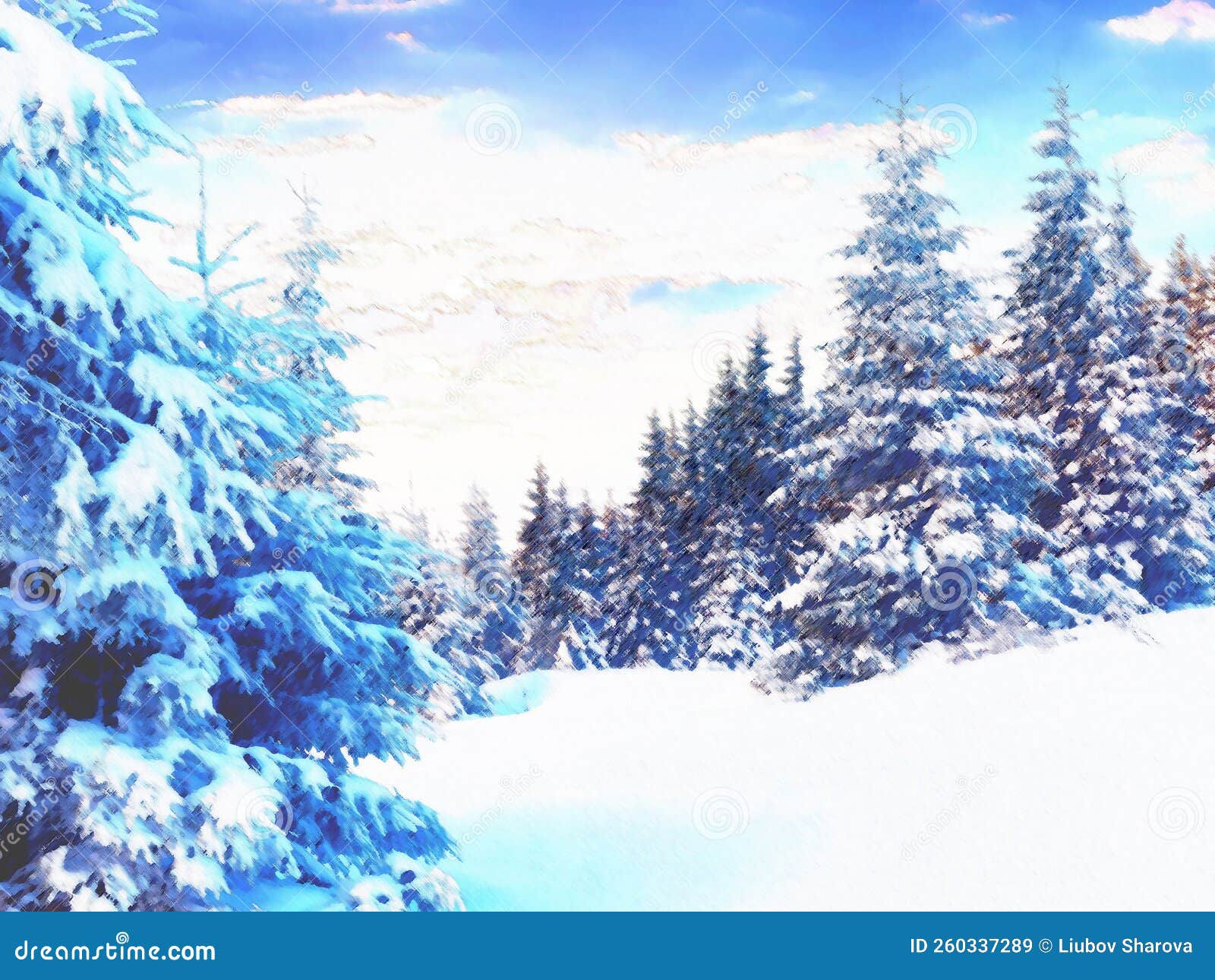 Wallpaper #s2eP7pIBSpphPi3-AF09259 Abstract Winter Landscape Digital Painting Stock Image Image of