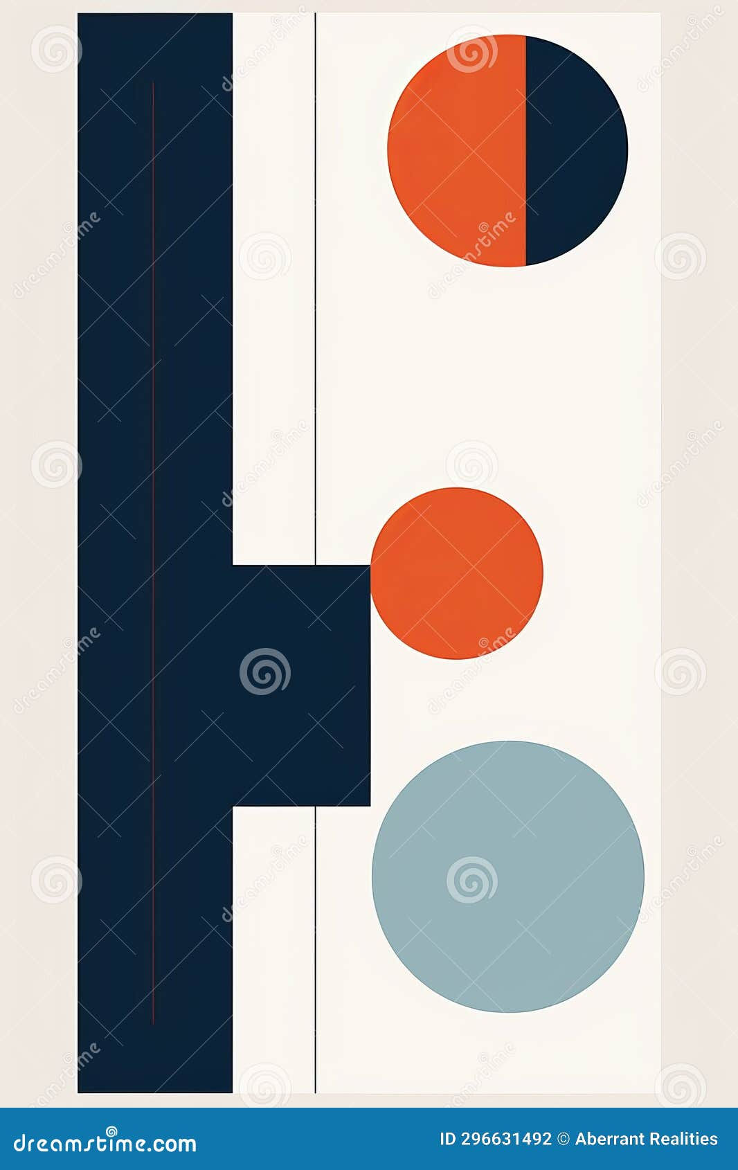 Wallpaper #52dQ-5IBSpphPi3-YpO8153 An Abstract Painting with Circles and Shapes in Blue Orange and White