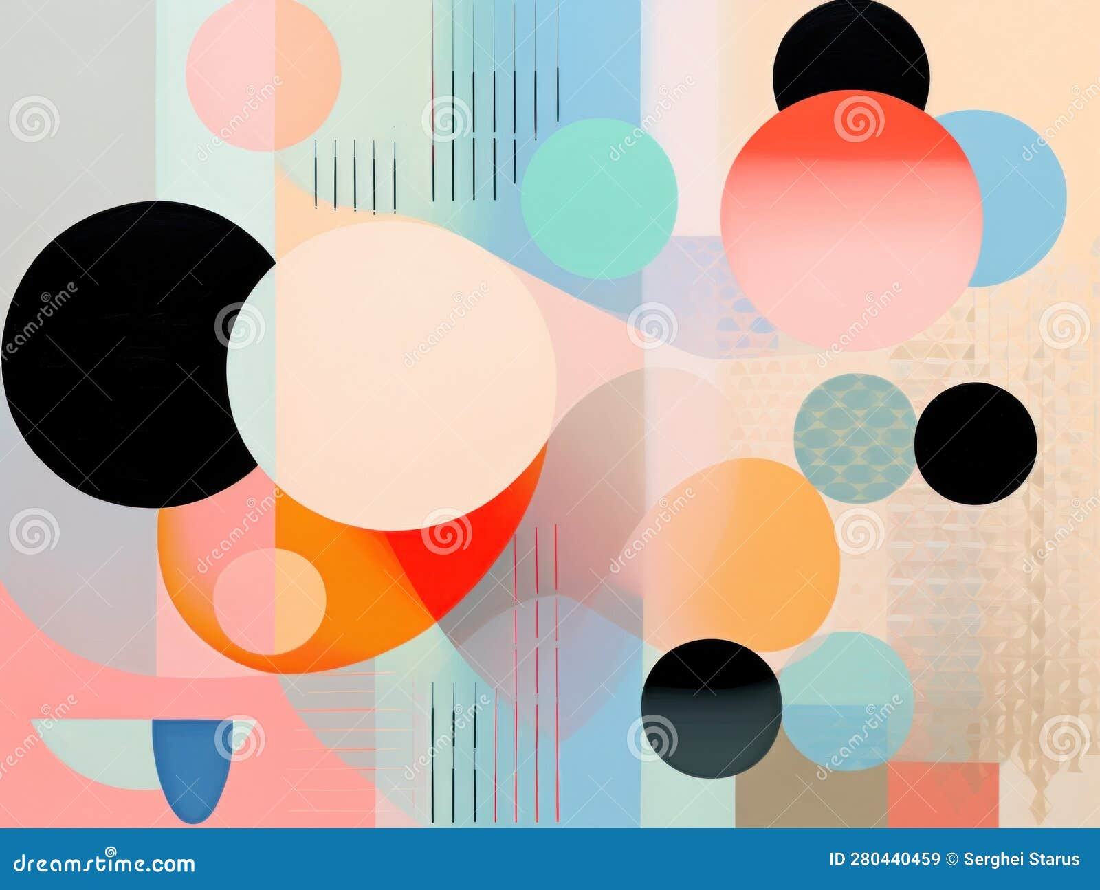 Wallpaper #52dQ-5IBSpphPi3-YpO871 An Abstract Painting of Circles and Shapes Generative AI Image Stock