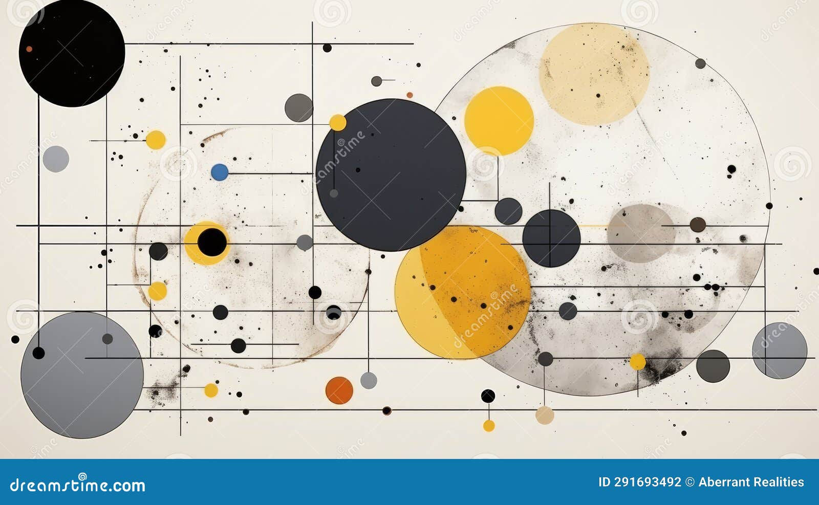 Wallpaper #52dQ-5IBSpphPi3-YpO8121 An Abstract Painting with Circles and Lines Stock Illustration