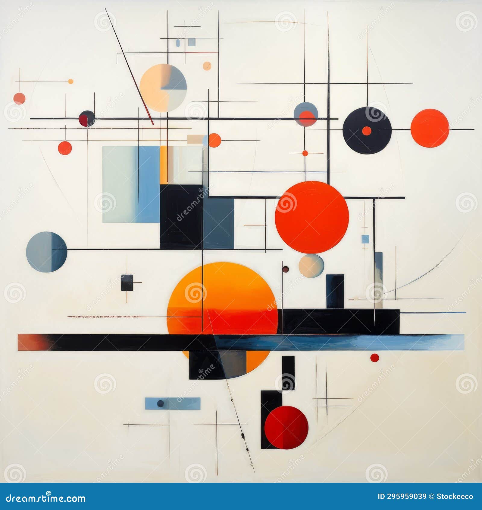 Wallpaper #52dQ-5IBSpphPi3-YpO866 Abstract Painting Circles Squares and Lines in Suprematism Style