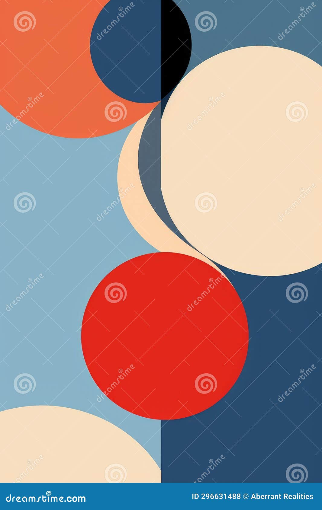 Wallpaper #52dQ-5IBSpphPi3-YpO8108 An Abstract Painting with Circles and Red Blue and Black Colors Stock