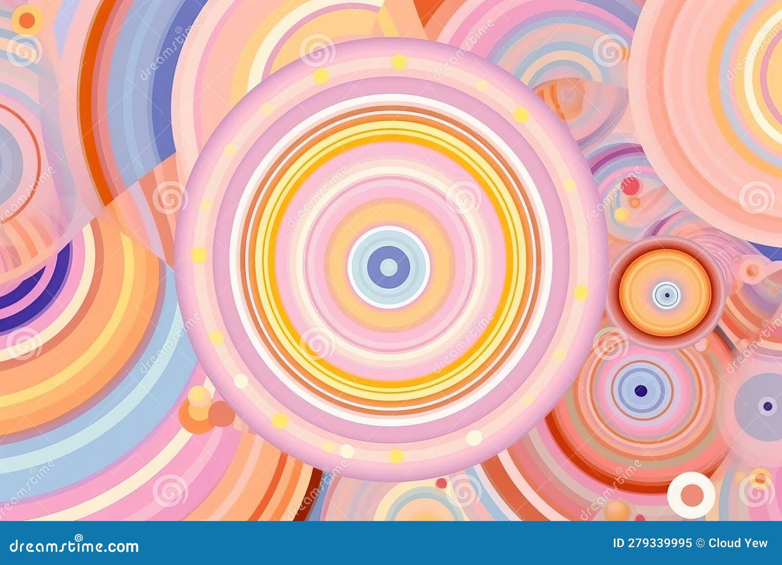 Wallpaper #52dQ-5IBSpphPi3-YpO8140 An Abstract Painting with Circles and Dots Stock Illustration