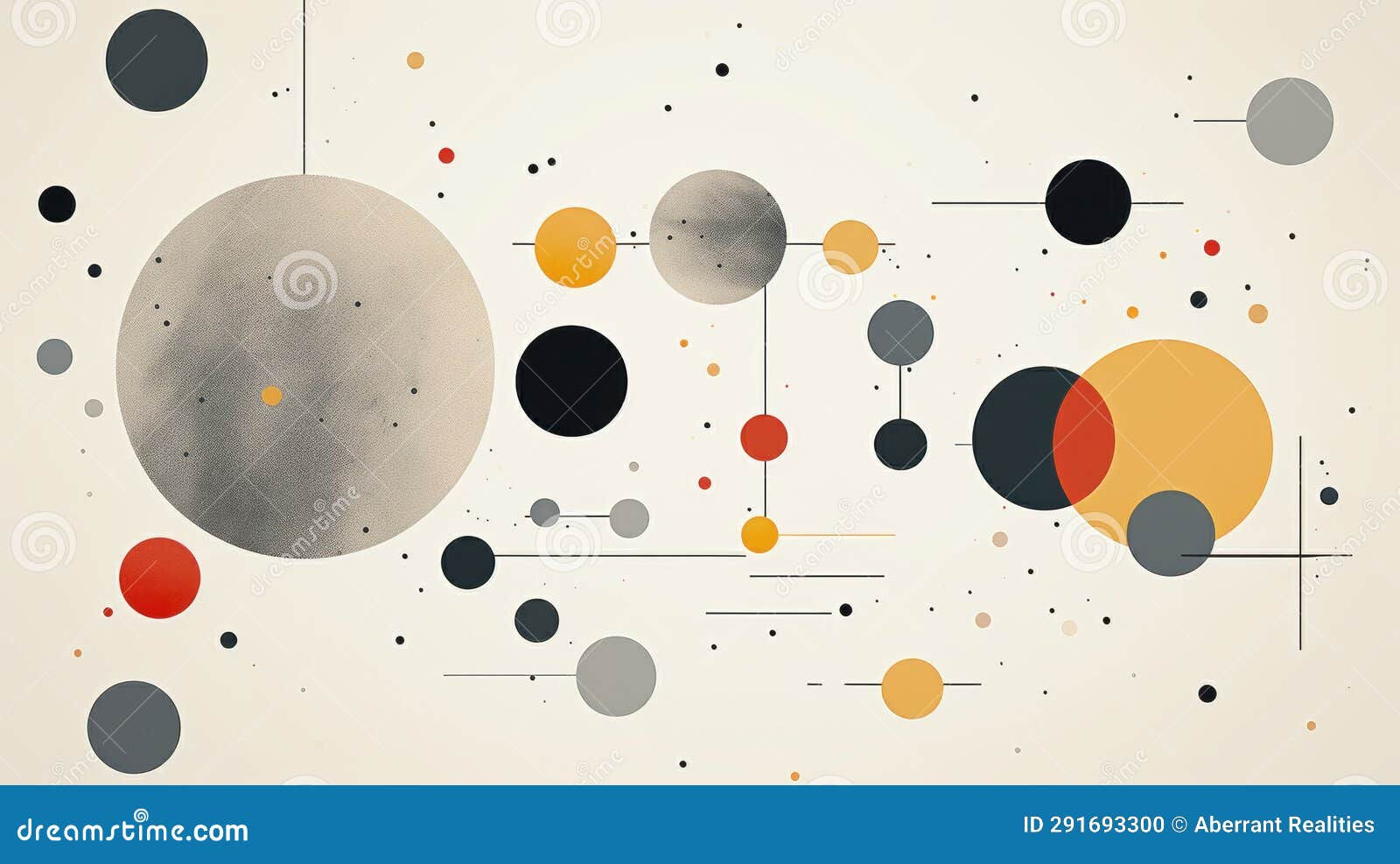 Wallpaper #52dQ-5IBSpphPi3-YpO8137 An Abstract Painting of Circles and Dots on a White Background Stock