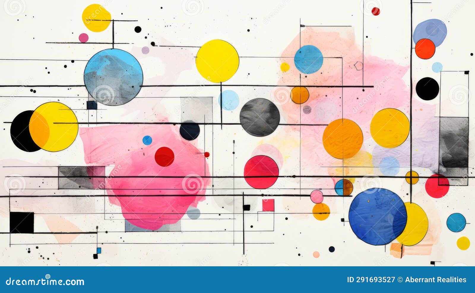 Wallpaper #52dQ-5IBSpphPi3-YpO8141 An Abstract Painting with Many Different Colored Circles Stock