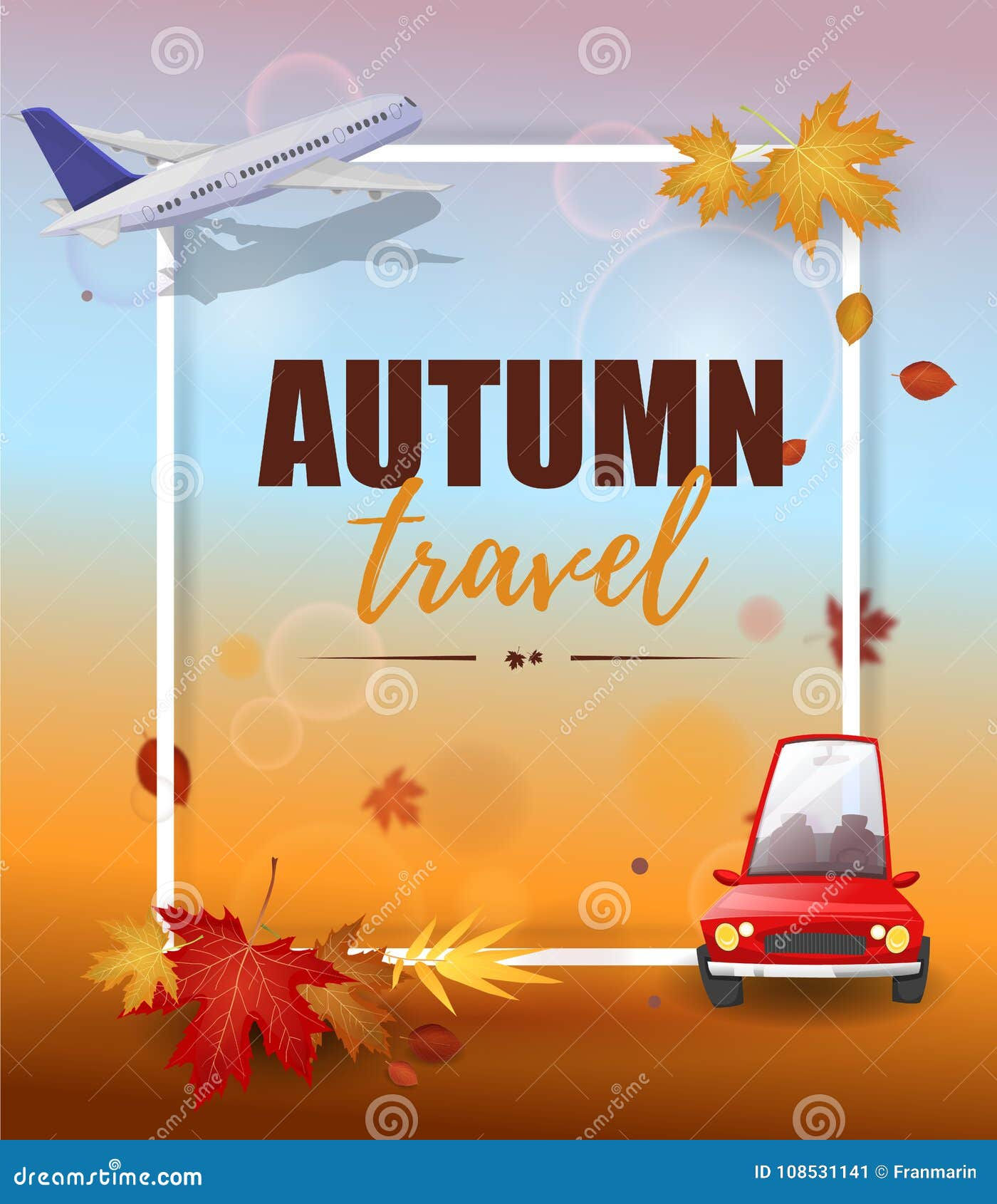 Wallpaper #rWgUHJMBSpphPi3-8SFd355 Autumn Travel Plane or Car Poster Stock Vector Illustration of