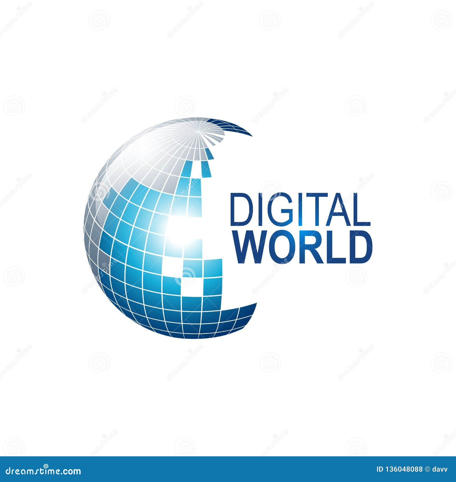 Wallpaper #BGcT6pIBSpphPi3-TUVE94 Abstract Digital World Globe Logo Template Vector Illustration Stock