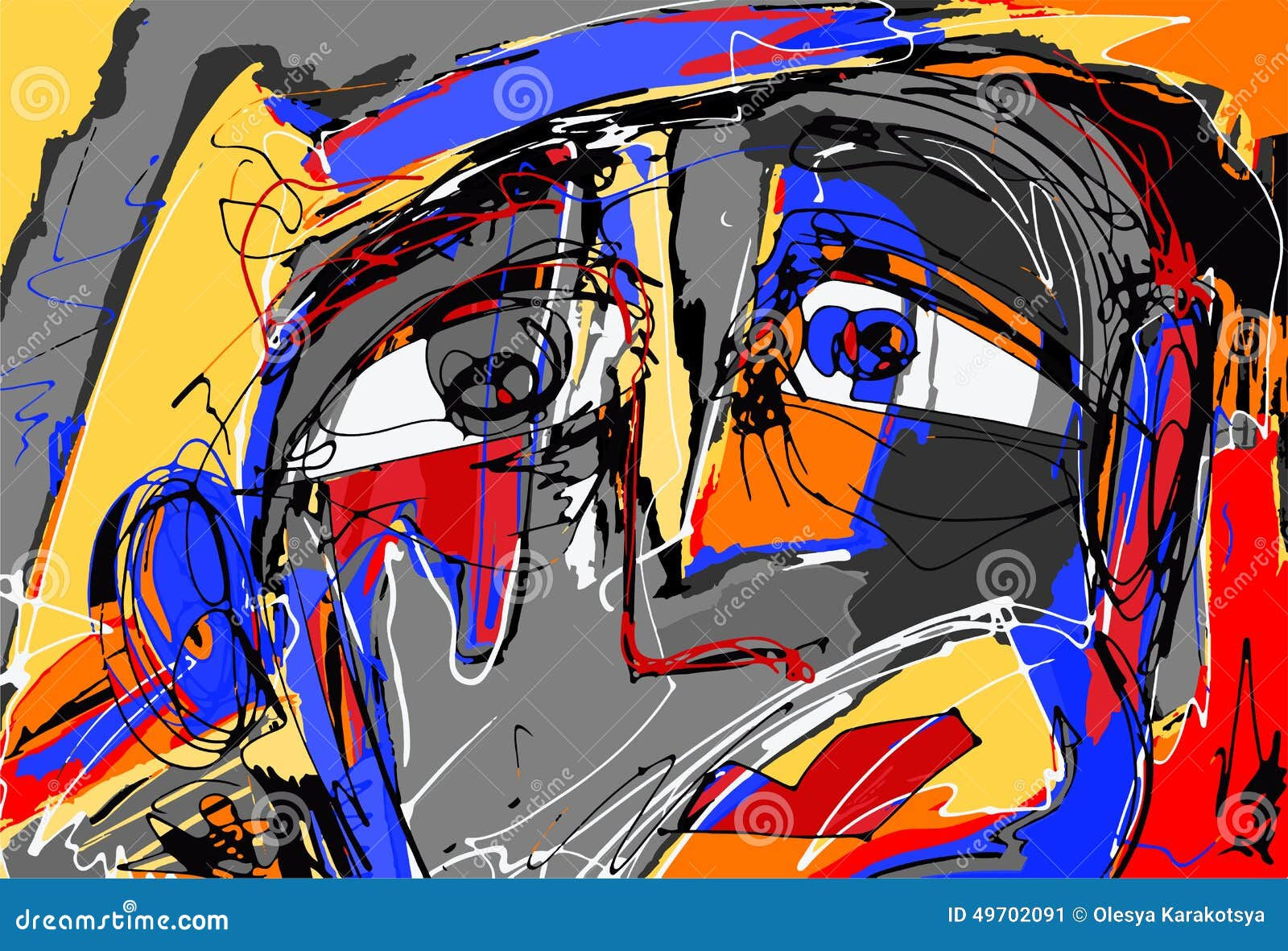 Wallpaper #QmdJ55IBSpphPi3-yTfe22 Abstract Digital Painting of Human Face Stock Vector Illustration of