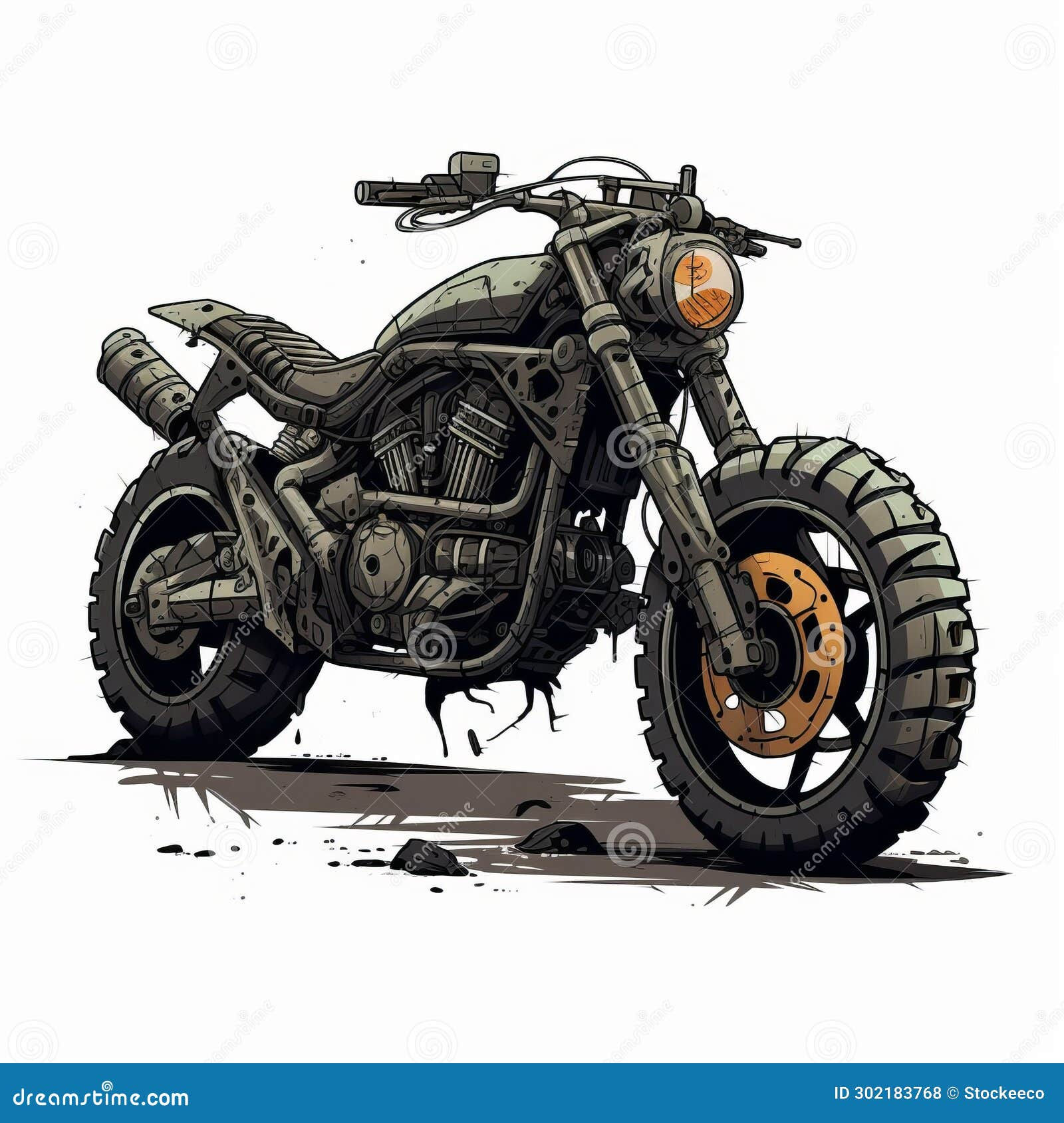 Wallpaper #WkD9LpMBJhL2WPbal7s-157 Apocalyptic Motorcycle a Detailed Science Fiction Illustration of an