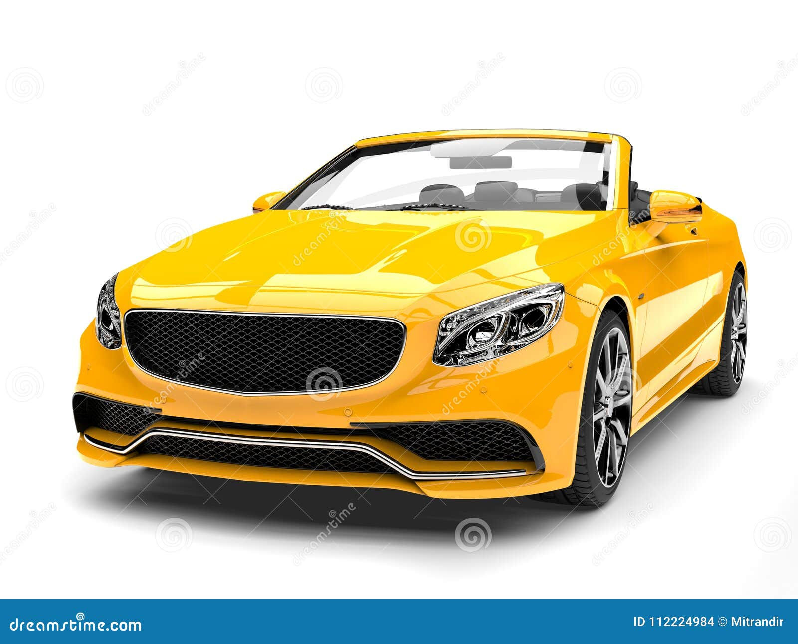 Wallpaper #QWd37pIBSpphPi3-ql0r258 Cyber Yellow Modern Convertible Luxury Car Front View Closeup Shot
