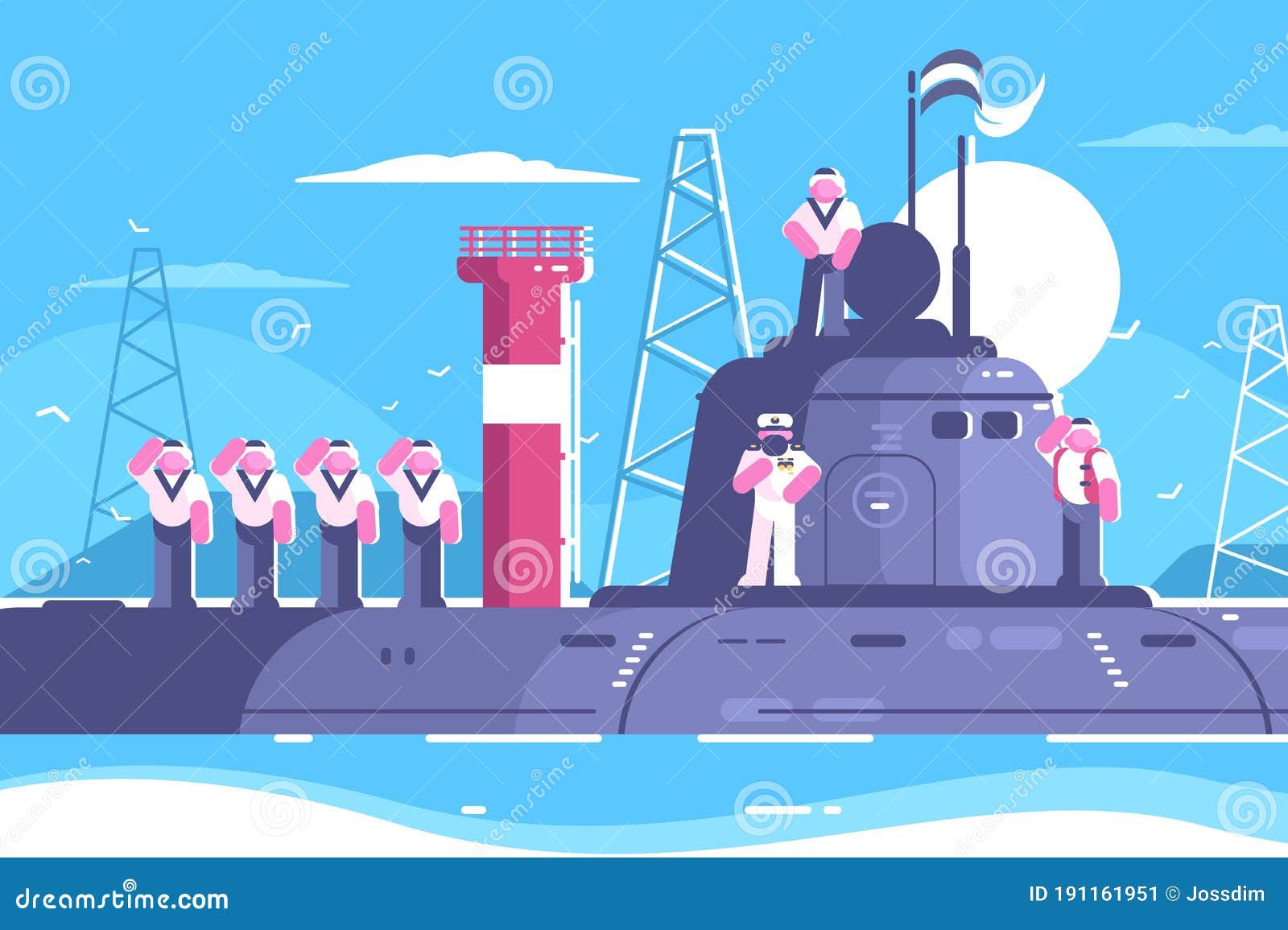 Wallpaper #sTGvNZMB5zzyi_yYOVfz254 Captain with Crew on Submarine Stock Illustration Illustration of