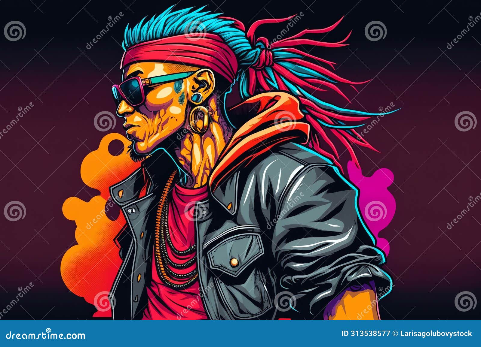 Wallpaper #SzuIb5cBSWmA-tzpLY-L148 Rebellious Cyberpunk Heart Generate AI Royalty Free Stock Image